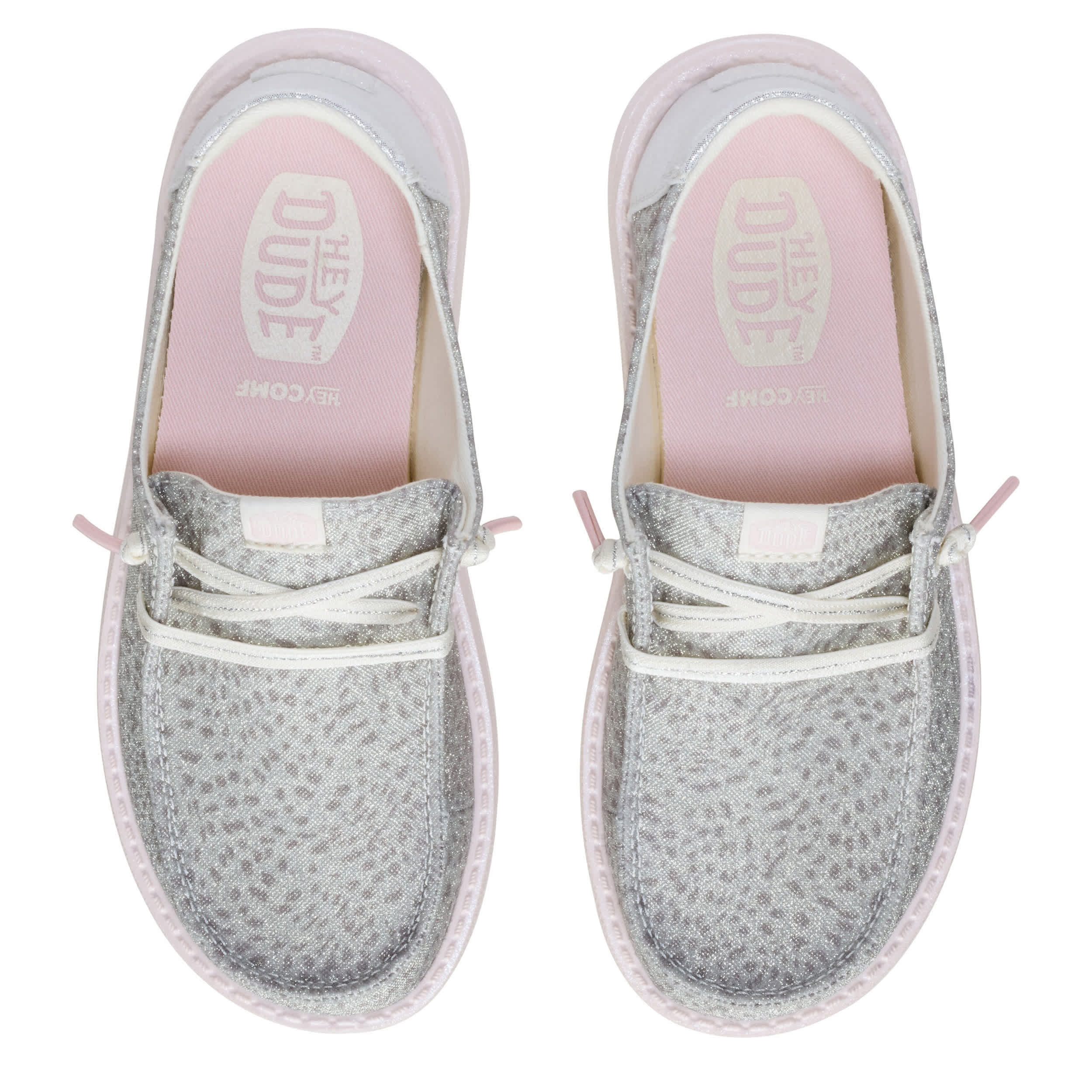 HEYDUDE-GIRLS LITTLE-BIG KID WENDY LUXE SLIP ON SNEAKER-PINK & 