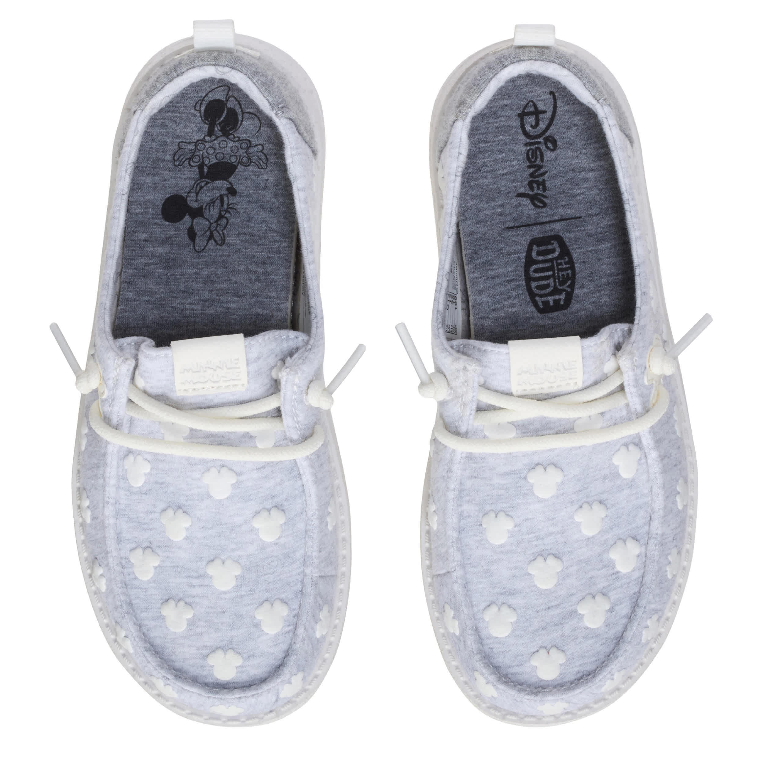 HEYDUDE-GIRLS LITTLE-BIG KID WENDY MINNIE SLIP ON SNEAKER-GREY & 