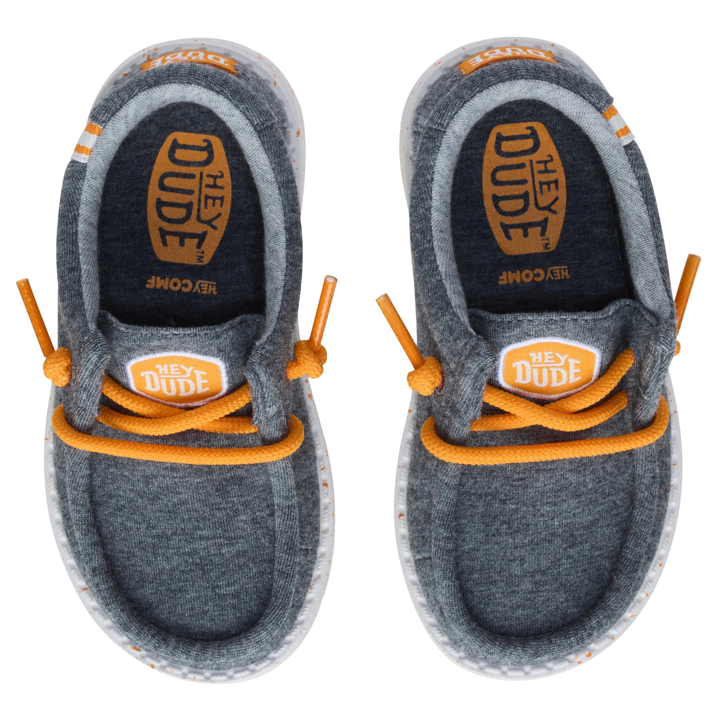 HEYDUDE-BOYS TODDLER WALLY SLIP ON SNEAKER-GREY & 