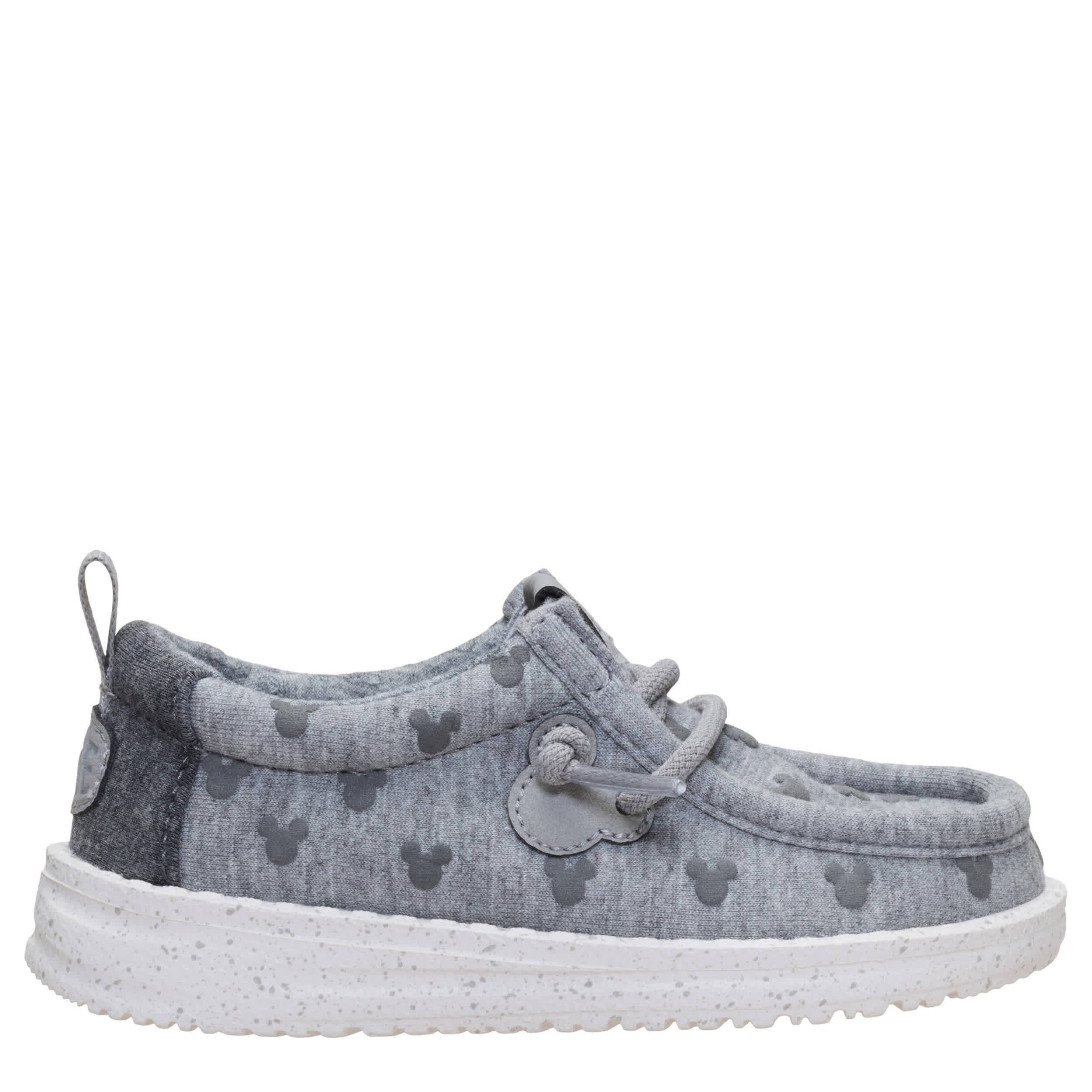 HEYDUDE-BOYS TODDLER WALLY MICKEY SLIP ON SNEAKER-GREY & 
