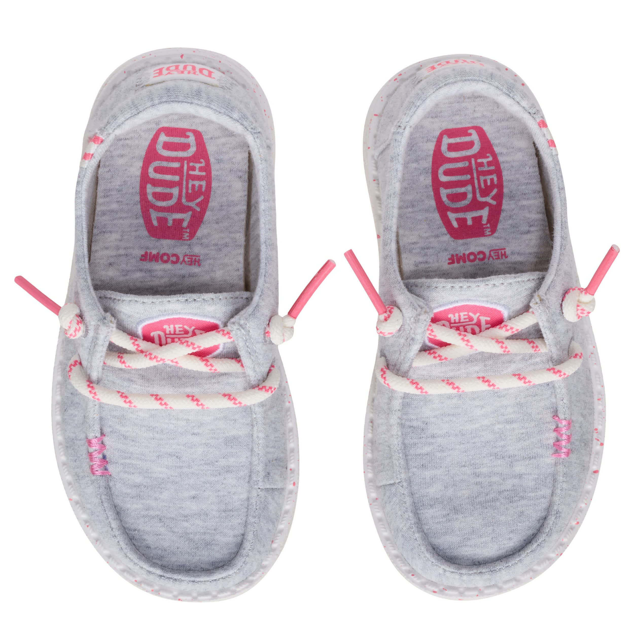 HEYDUDE-GIRLS TODDLER WENDY SLIP ON SNEAKER-GREY & 