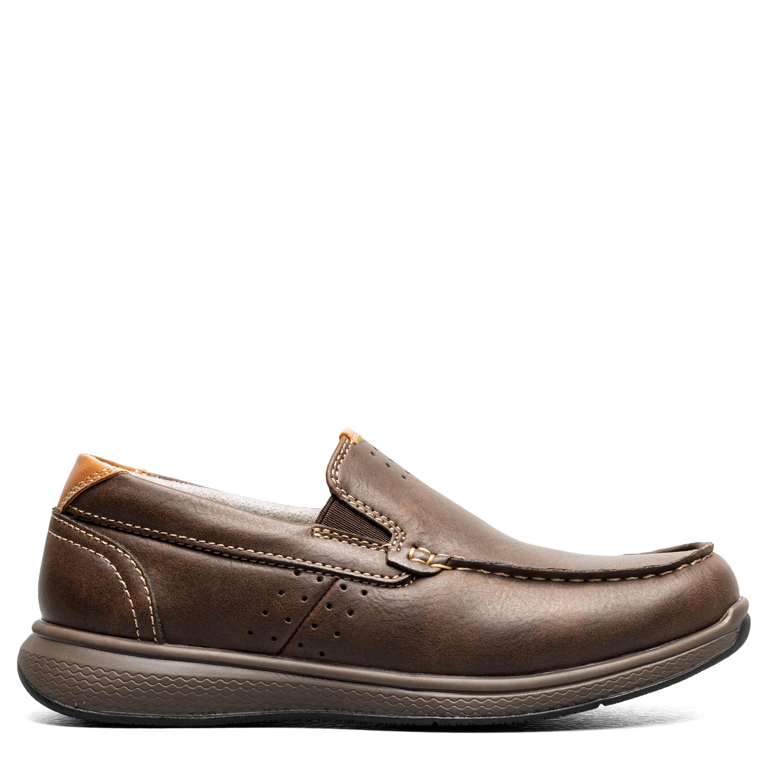 FLORSHEIM-BOYS LITTLE-BIG KID MOC TOE SLIP ON LOAFER-BROWN & 