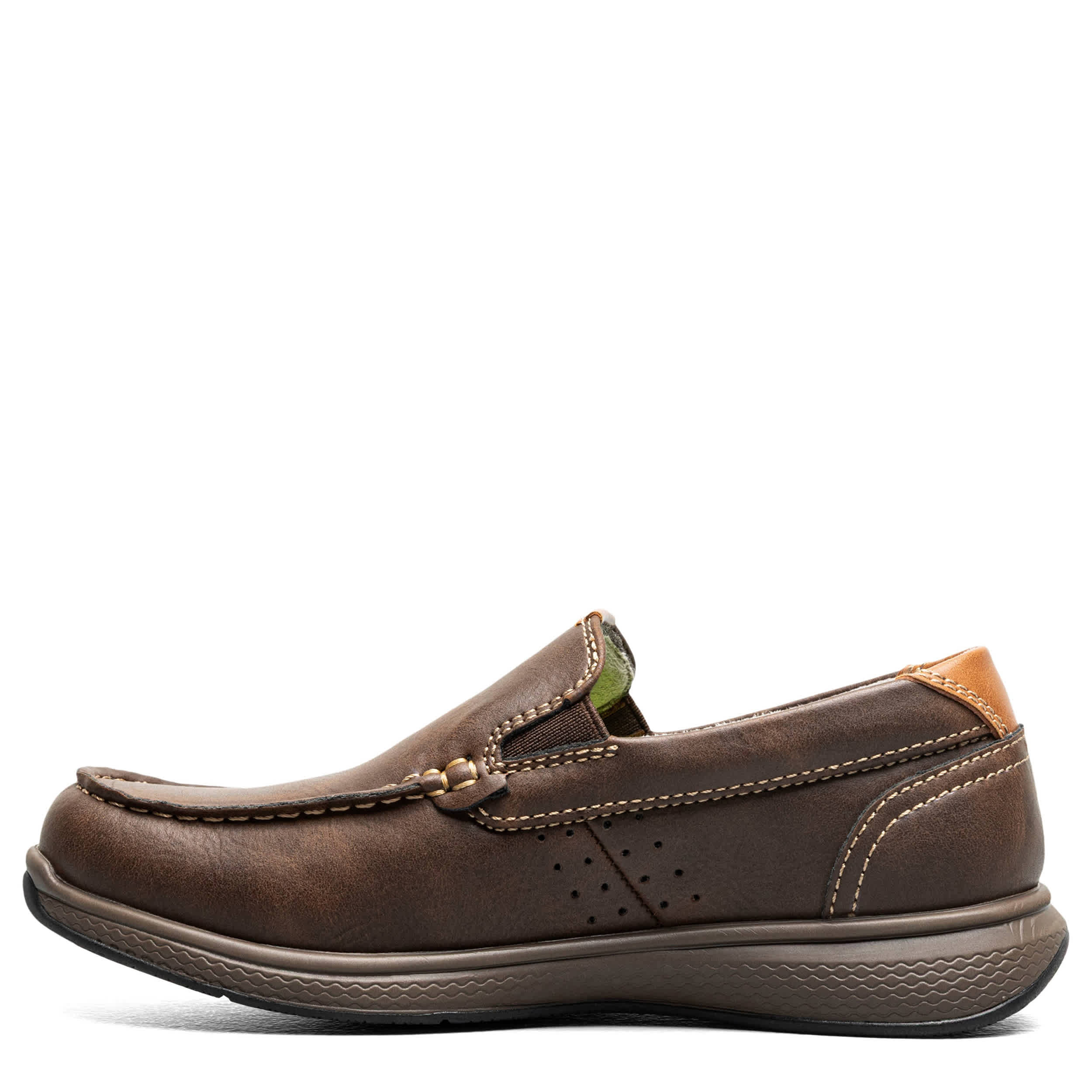 FLORSHEIM-BOYS LITTLE-BIG KID MOC TOE SLIP ON LOAFER-BROWN & 