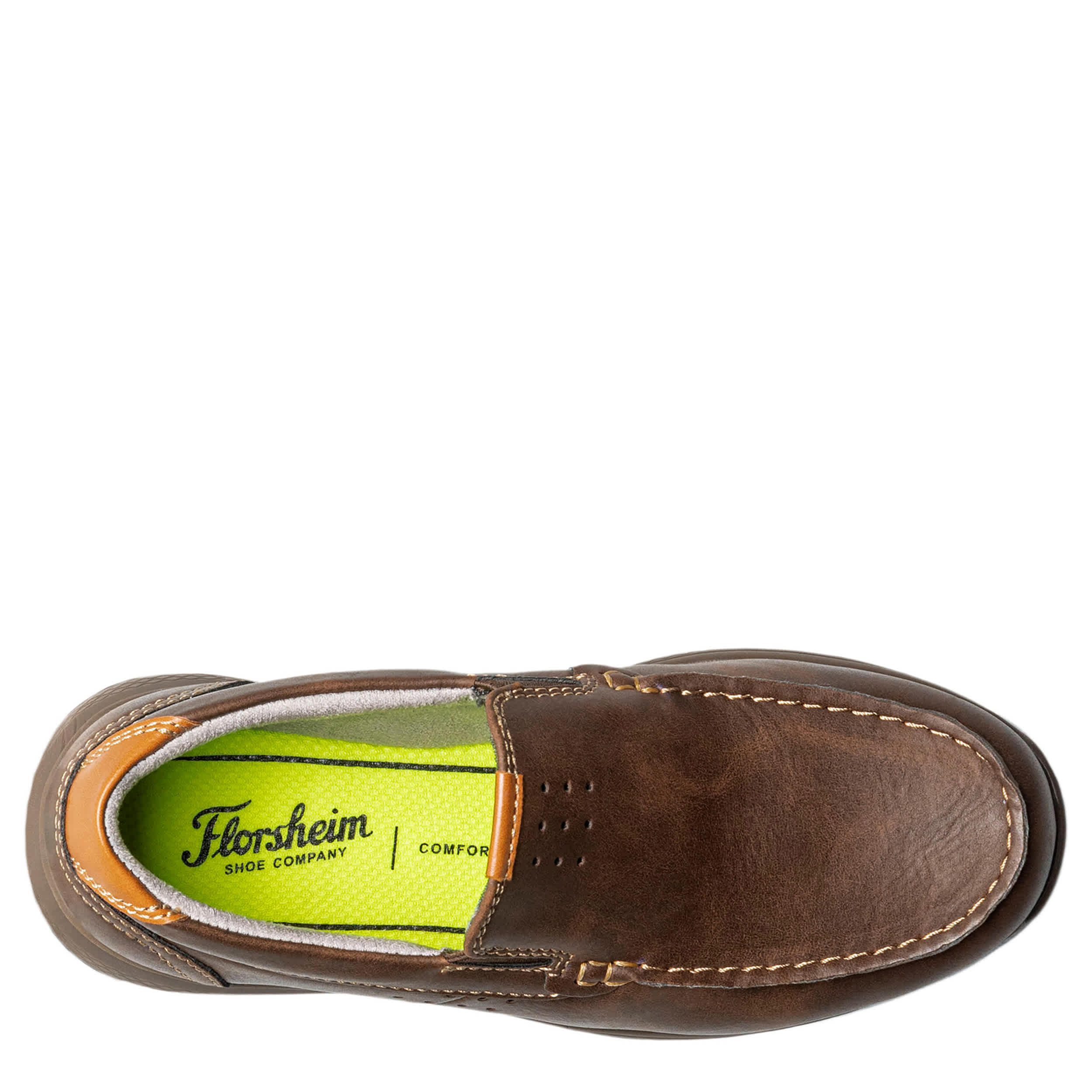 FLORSHEIM-BOYS LITTLE-BIG KID MOC TOE SLIP ON LOAFER-BROWN & 