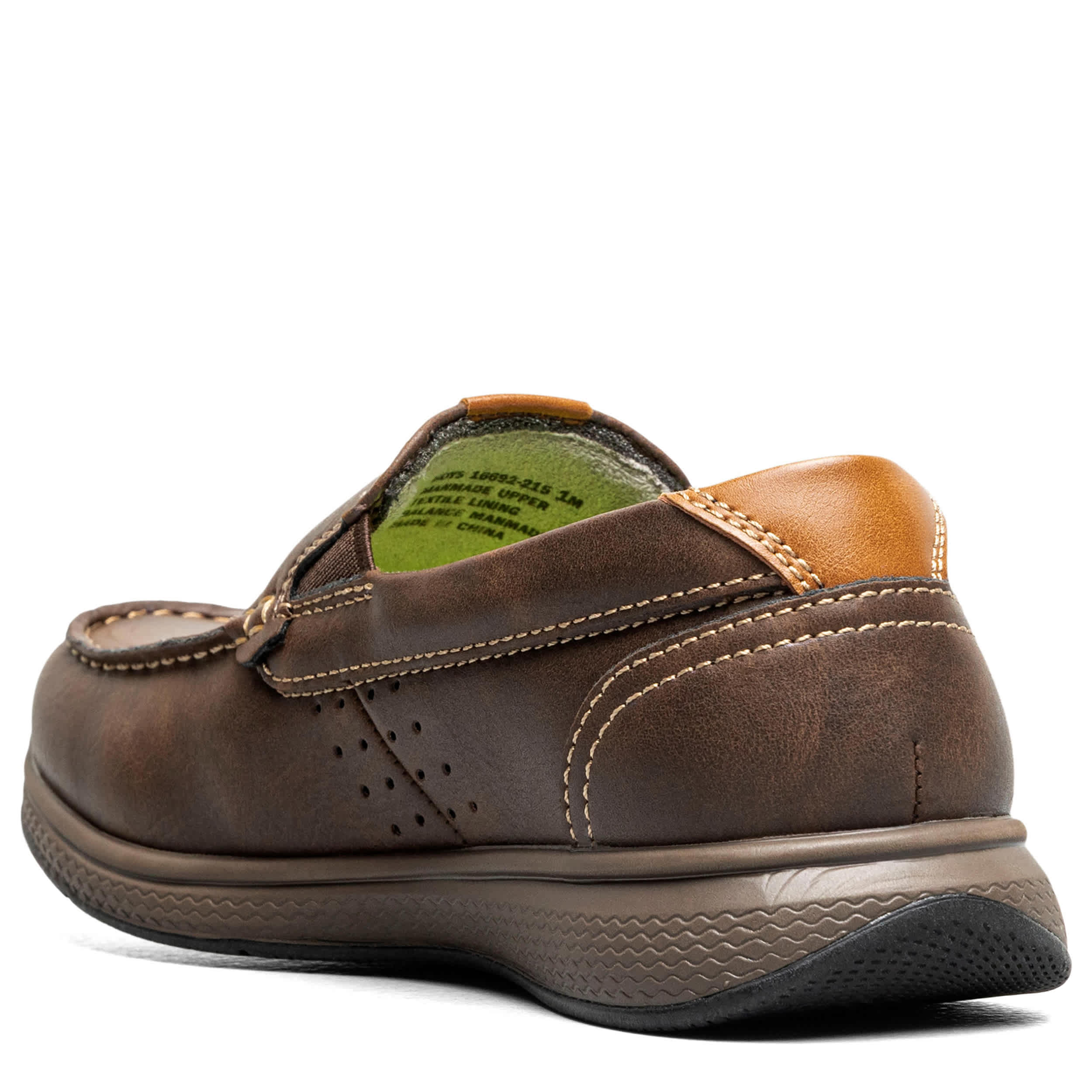 FLORSHEIM-BOYS LITTLE-BIG KID MOC TOE SLIP ON LOAFER-BROWN & 