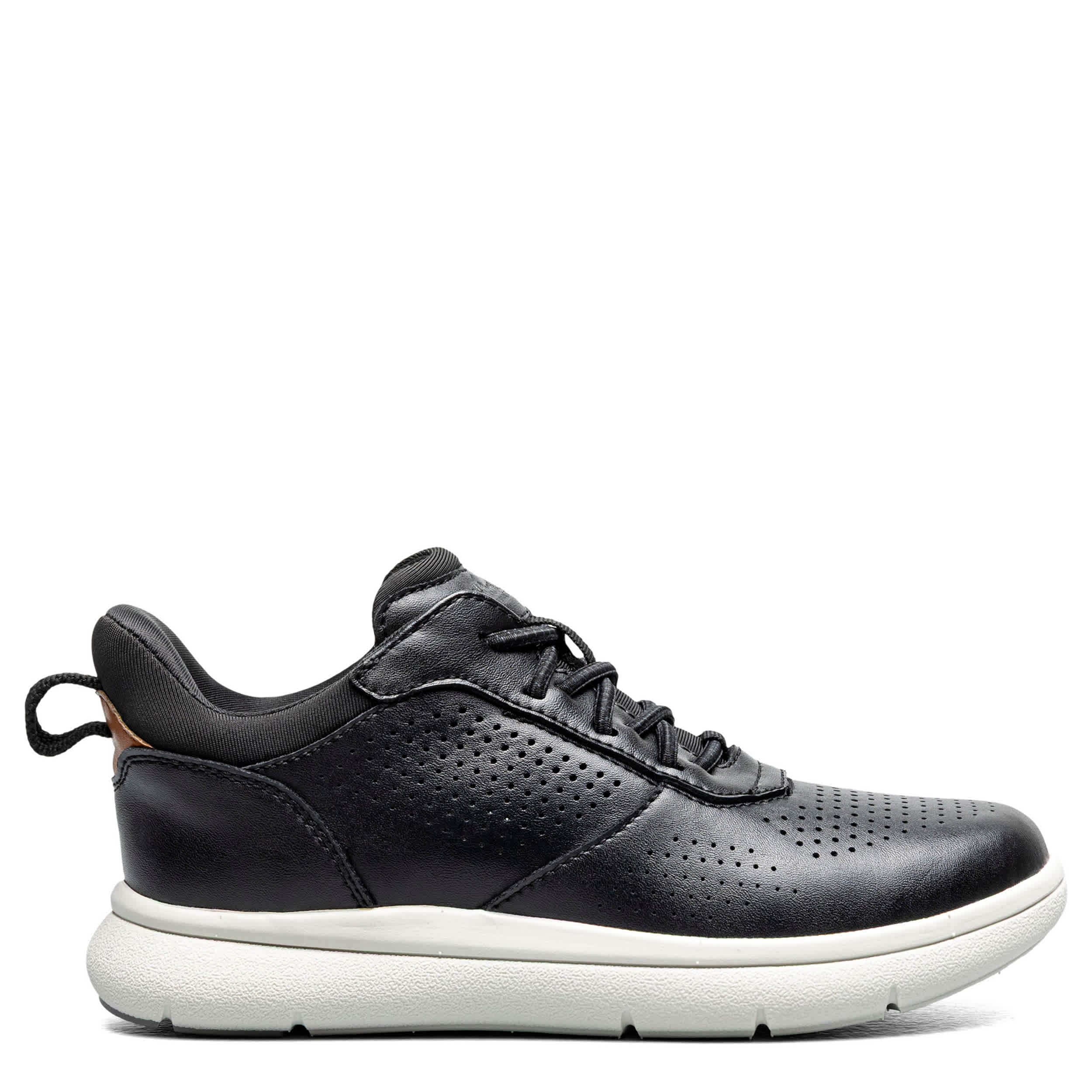 FLORSHEIM-BOYS LITTLE-BIG KID FLEET PERF TOE ELASTIC LACE SNEAKER-BLACK & 