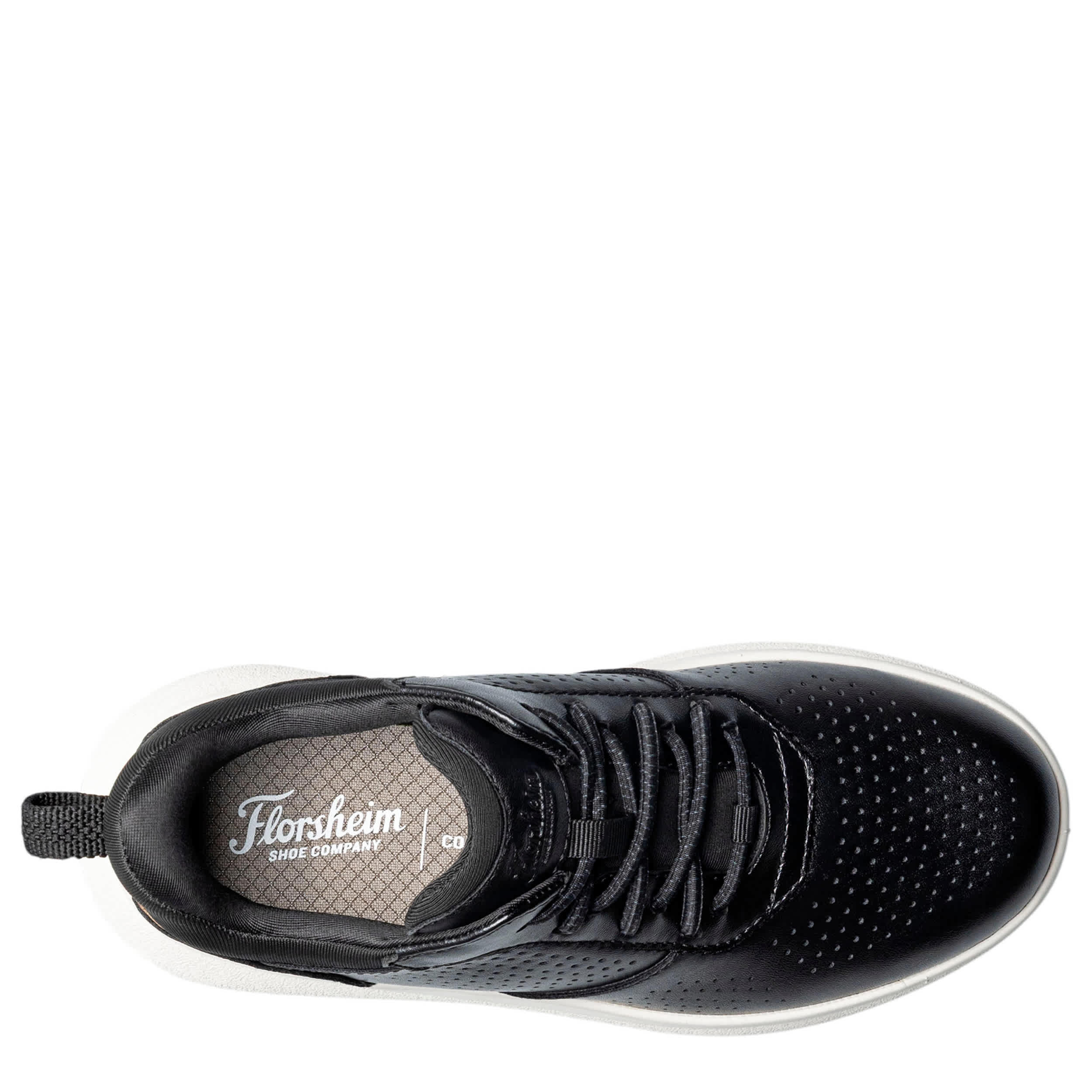 FLORSHEIM-BOYS LITTLE-BIG KID FLEET PERF TOE ELASTIC LACE SNEAKER-BLACK & 