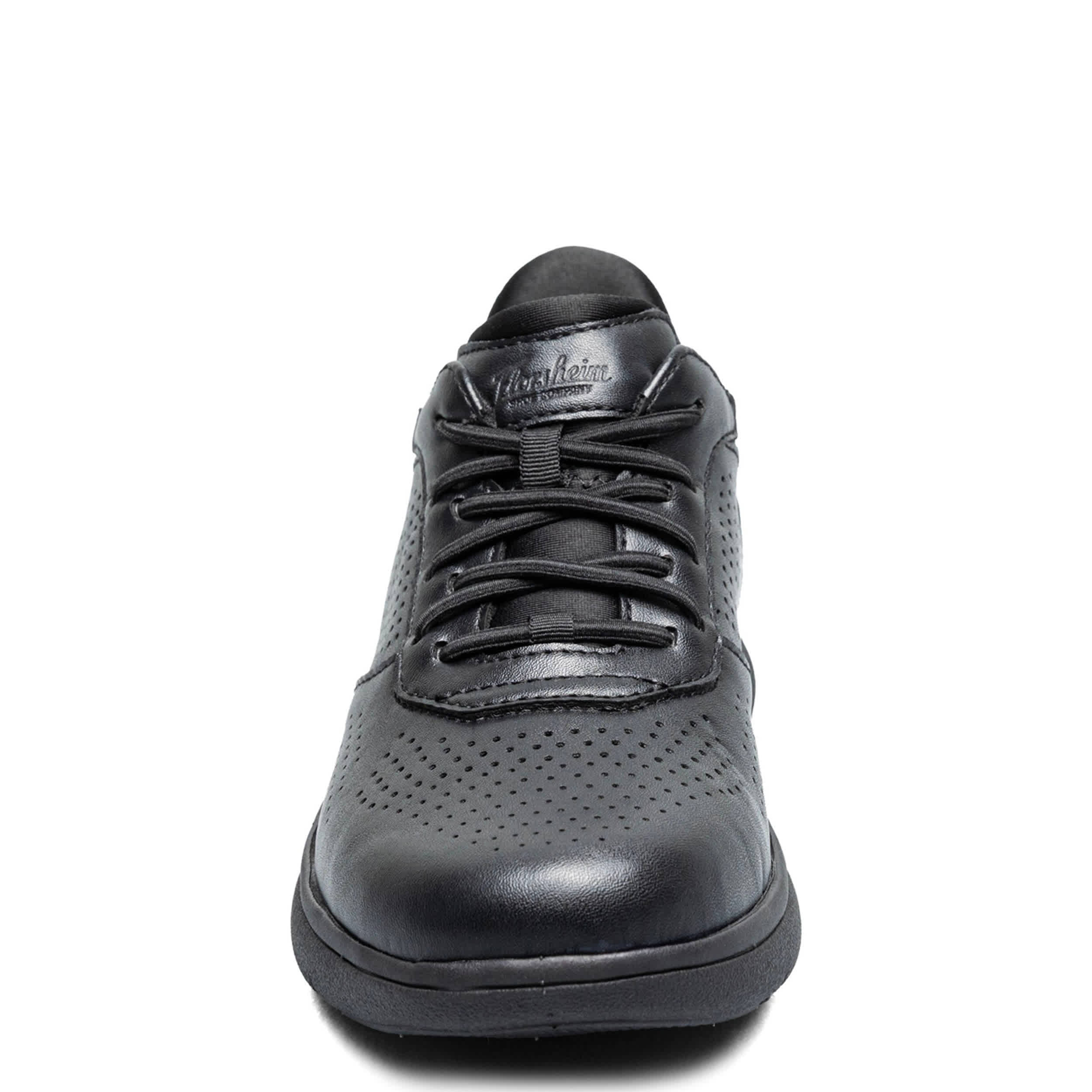 FLORSHEIM-BOYS LITTLE-BIG KID FLEET PERF TOE ELASTIC LACE SNEAKER-BLACK & BLACK