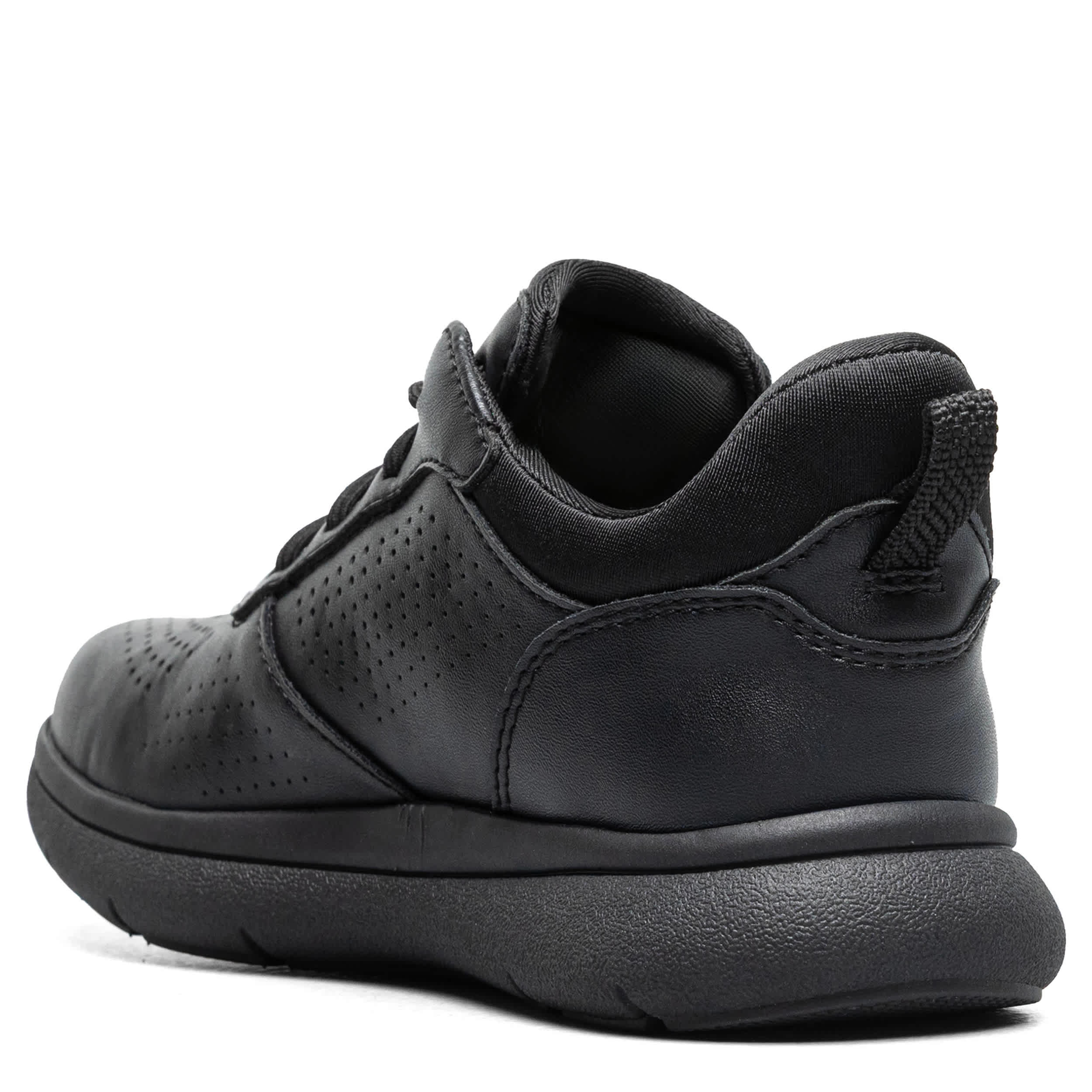 FLORSHEIM-BOYS LITTLE-BIG KID FLEET PERF TOE ELASTIC LACE SNEAKER-BLACK & BLACK