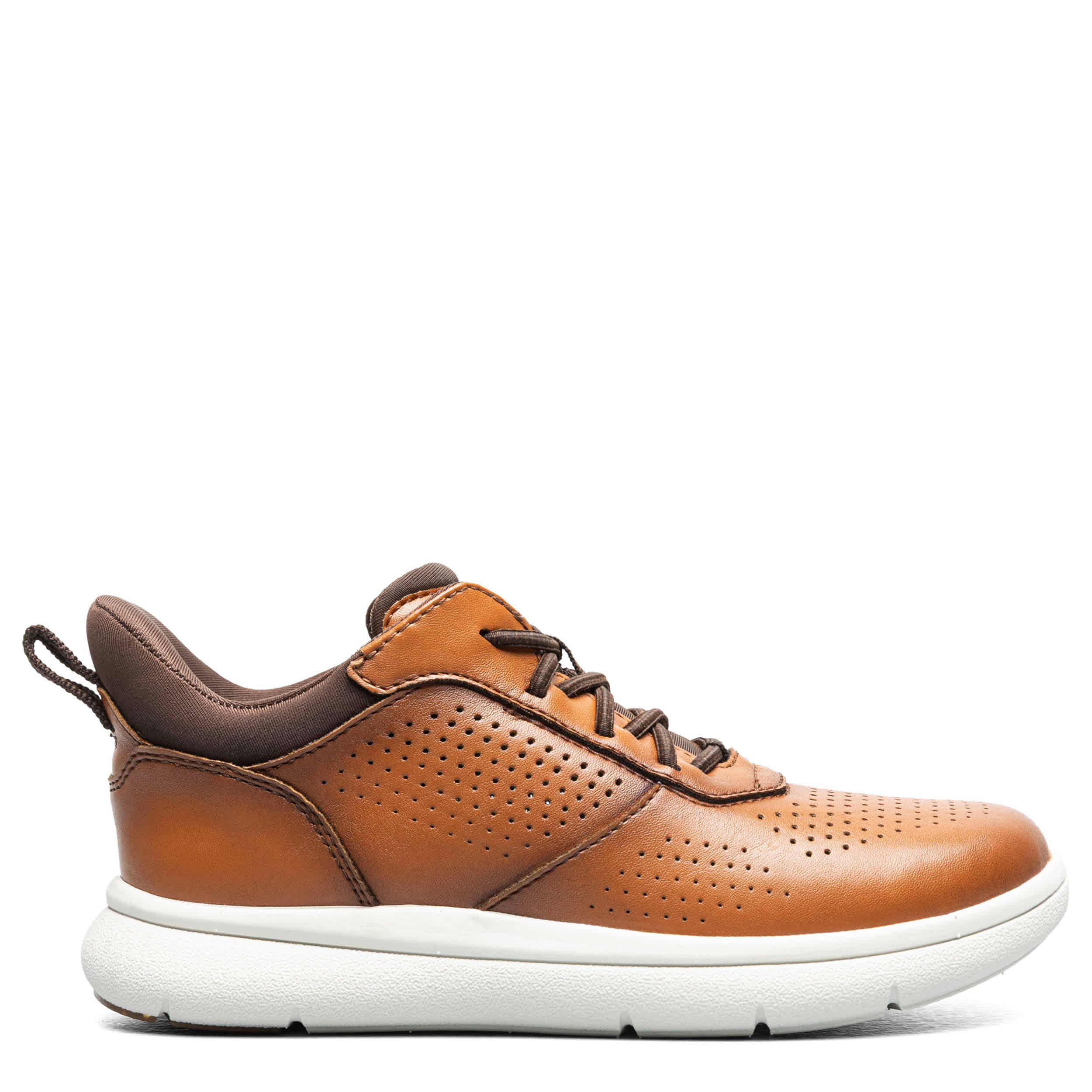 FLORSHEIM-BOYS LITTLE-BIG KID FLEET PERF TOE ELASTIC LACE SNEAKER-COGNAC & 