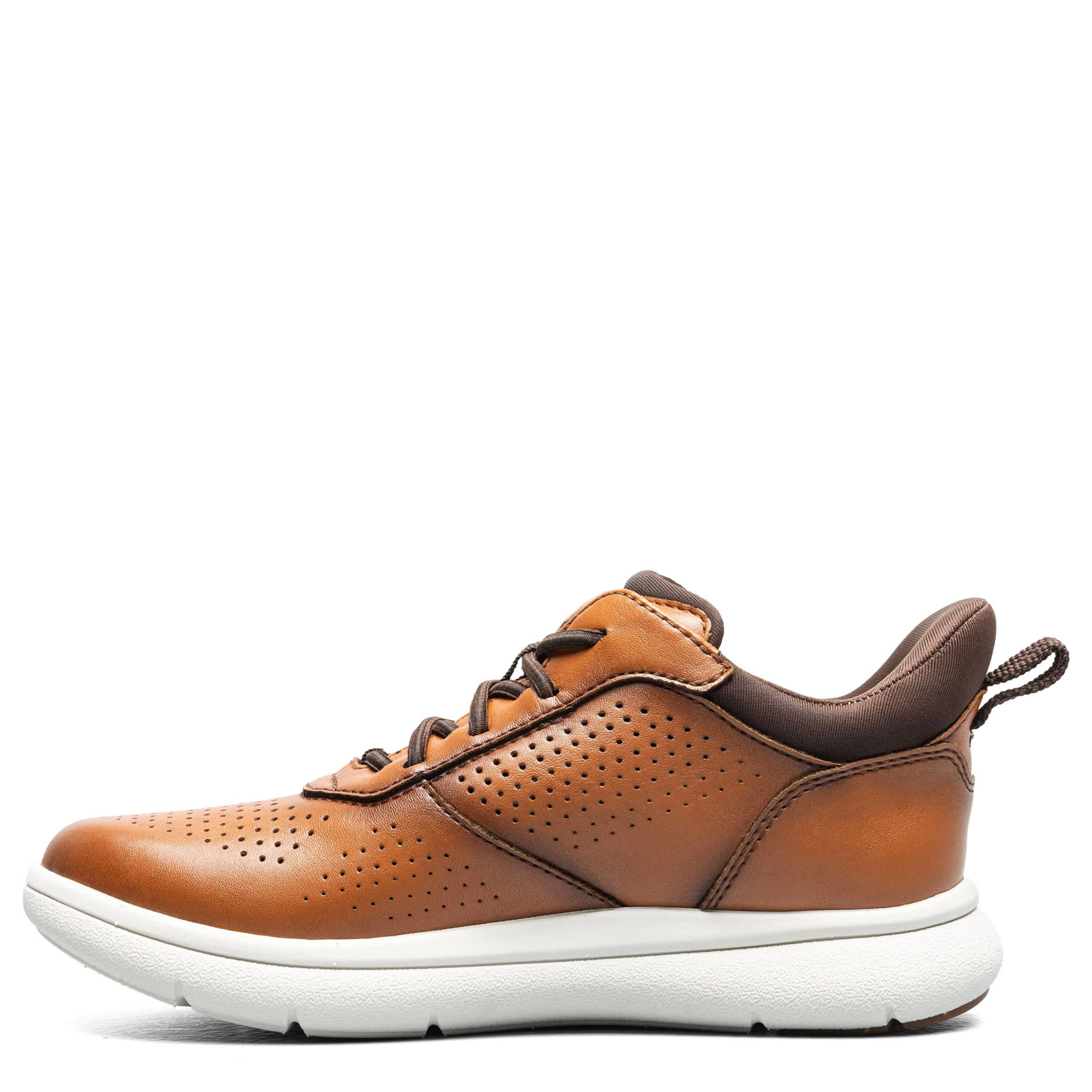 FLORSHEIM-BOYS LITTLE-BIG KID FLEET PERF TOE ELASTIC LACE SNEAKER-COGNAC & 