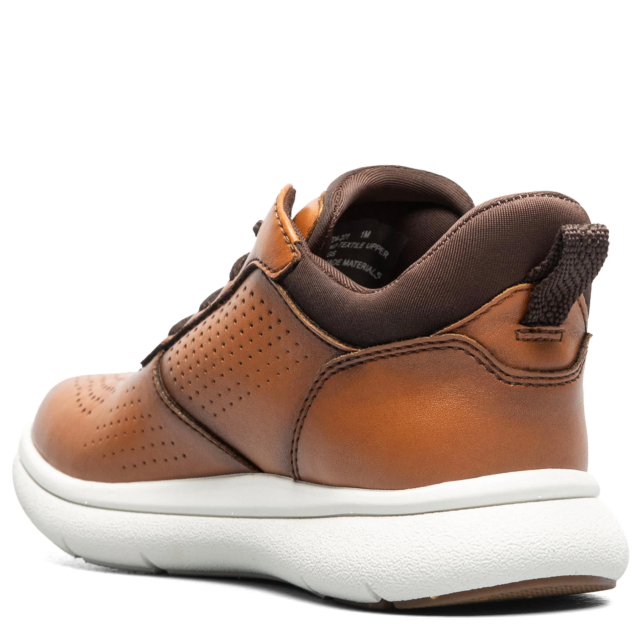 FLORSHEIM-BOYS LITTLE-BIG KID FLEET PERF TOE ELASTIC LACE SNEAKER-COGNAC & 