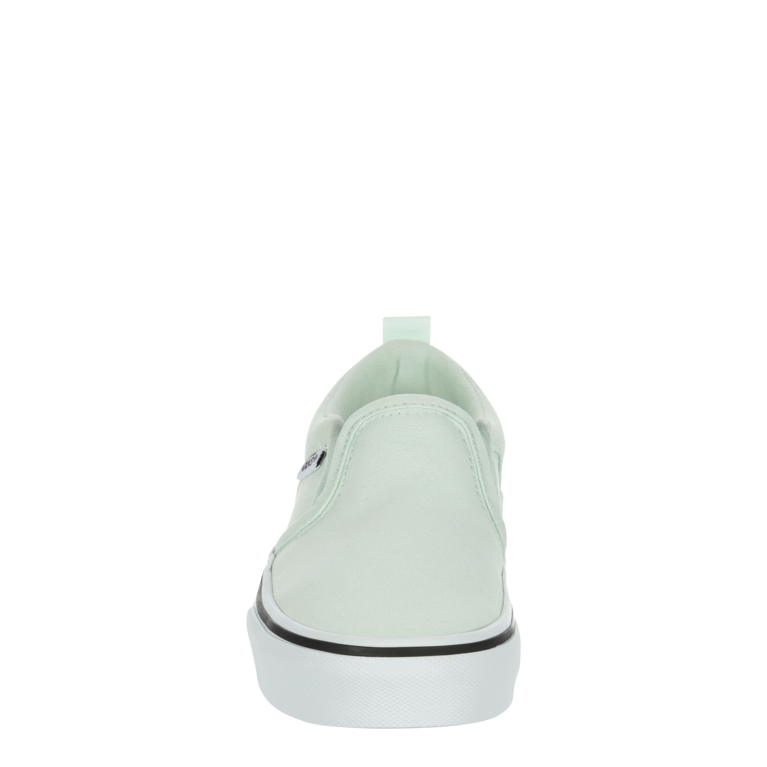 VANS-GIRLS LITTLE-BIG KID ASHER SLIP ON SNEAKER-MINT & WHITE