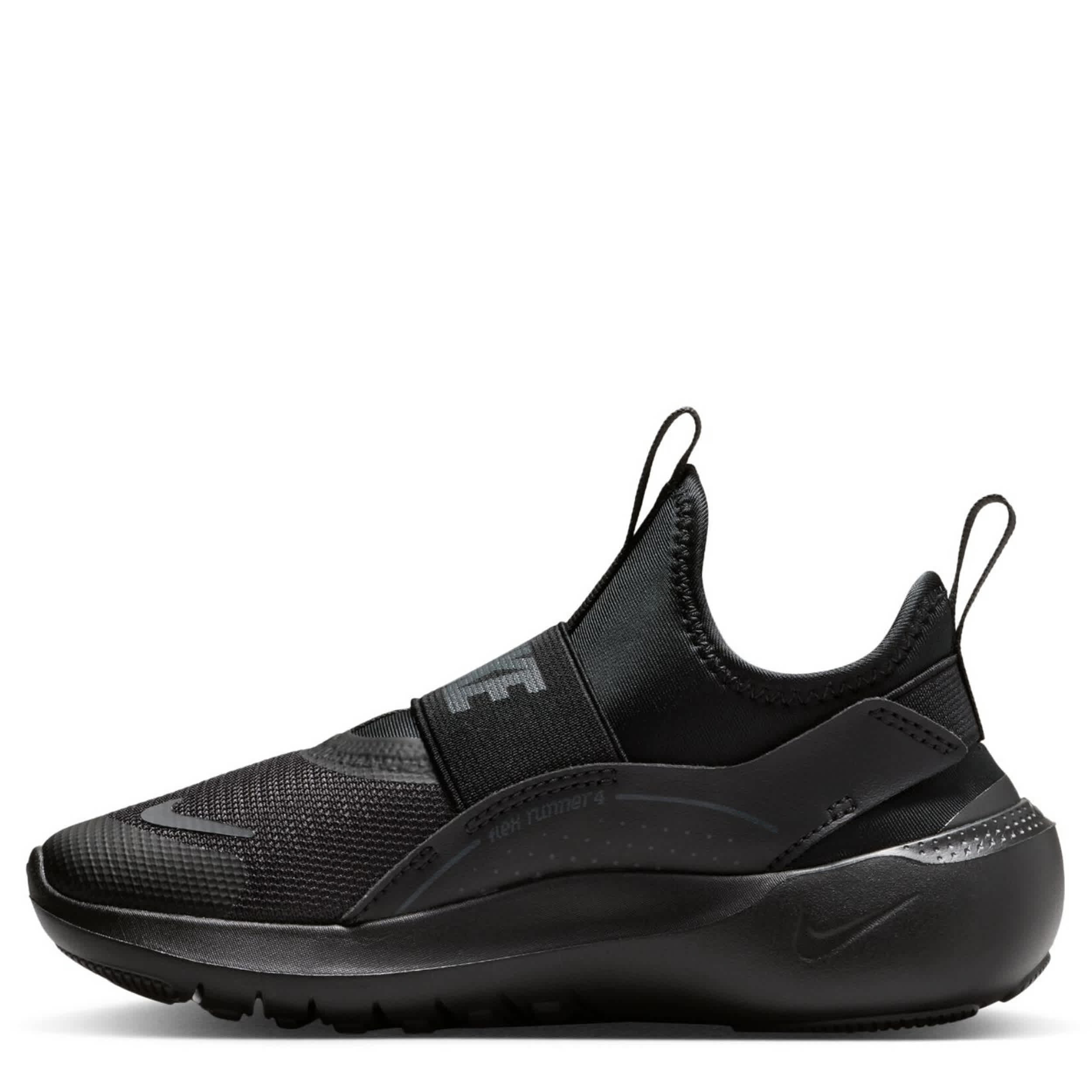 NIKE BOYS LITTLE KID FLEX RUNNER 4 SLIP ON SNEAKER - BLACK