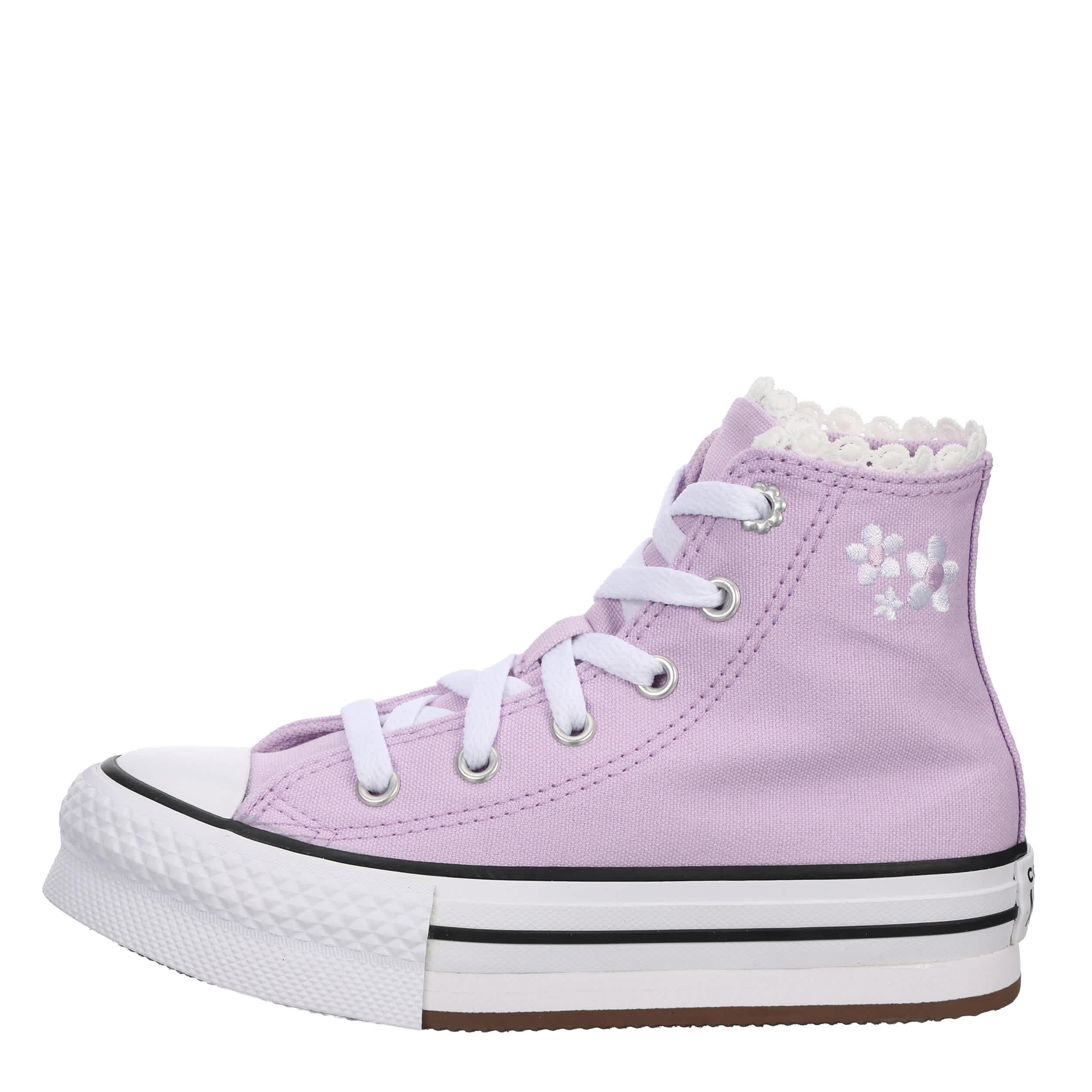 CONVERSE-GIRLS LITTLE KID CHUCK TAYLOR ALL STAR HIGH TOP SNEAKER-LILAC & WHITE