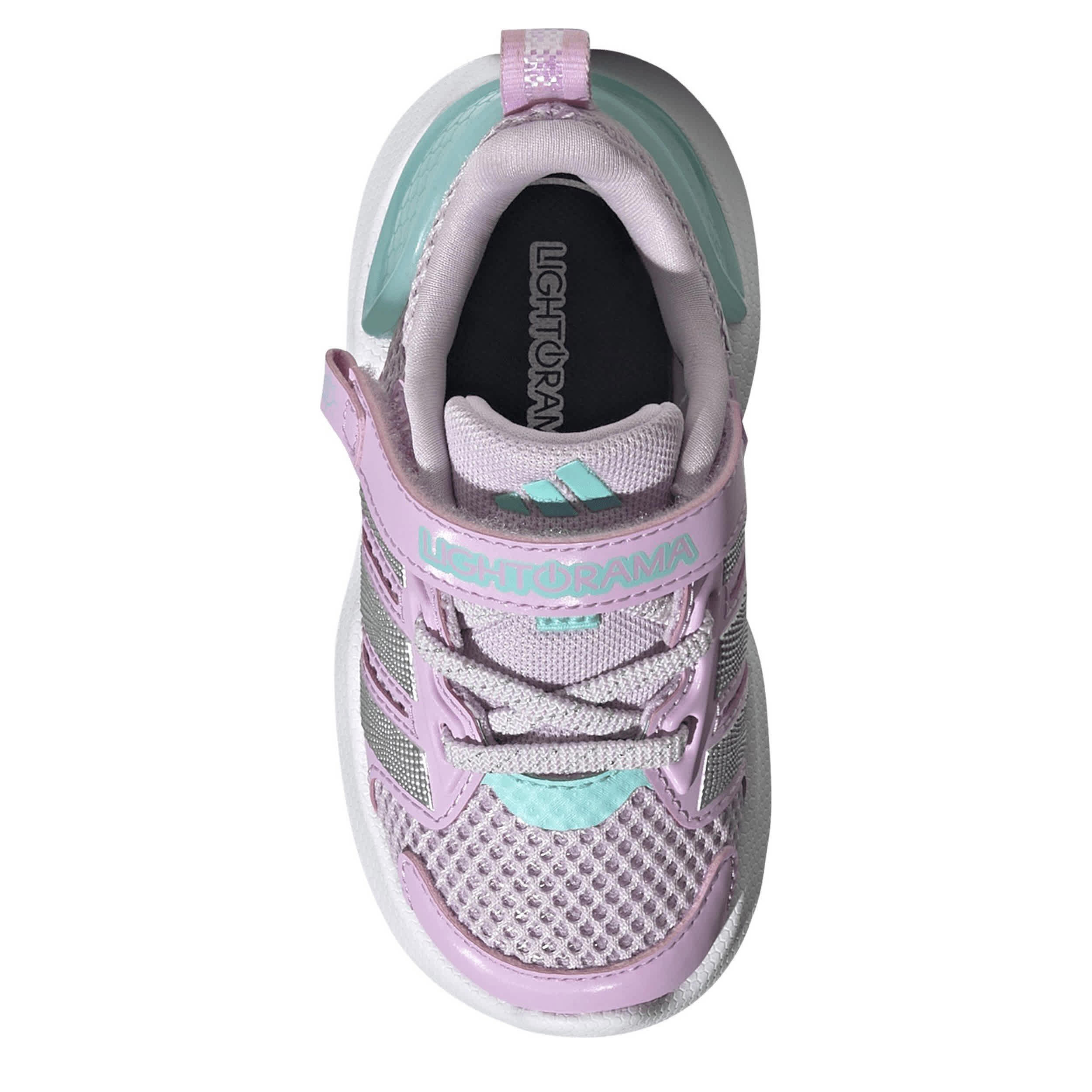 ADIDAS-GIRLS TODDLER LIGHTORAMA RNR SNEAKER-LILAC & SILVER