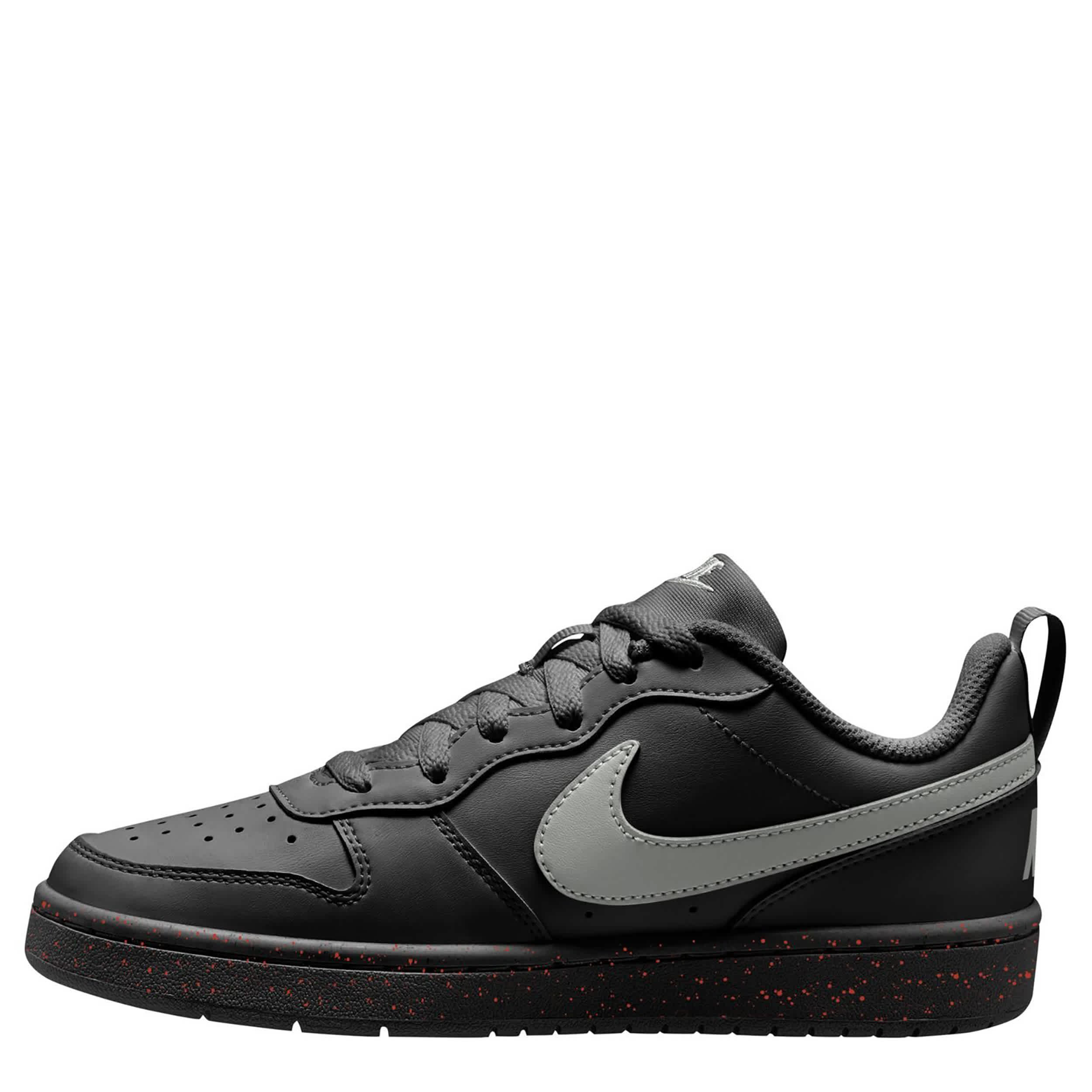 NIKE-BOYS BIG KID COURT BOROUGH LOW RECRAFT SNEAKER-BLACK & PALE GREY