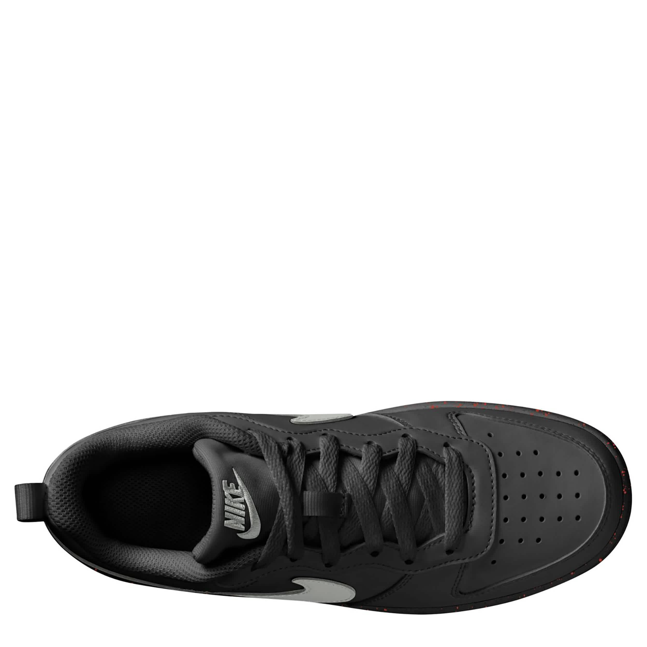 NIKE-BOYS BIG KID COURT BOROUGH LOW RECRAFT SNEAKER-BLACK & PALE GREY