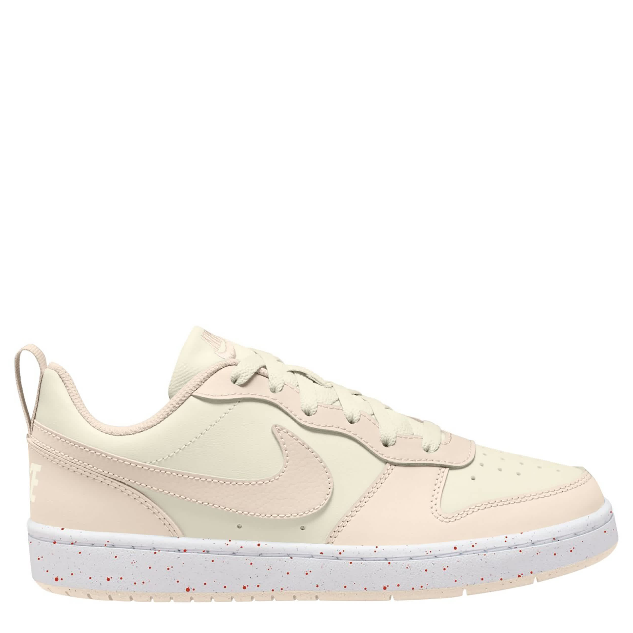 NIKE-GIRLS BIG KID COURT BOROUGH SNEAKER-OFF WHITE & WHITE