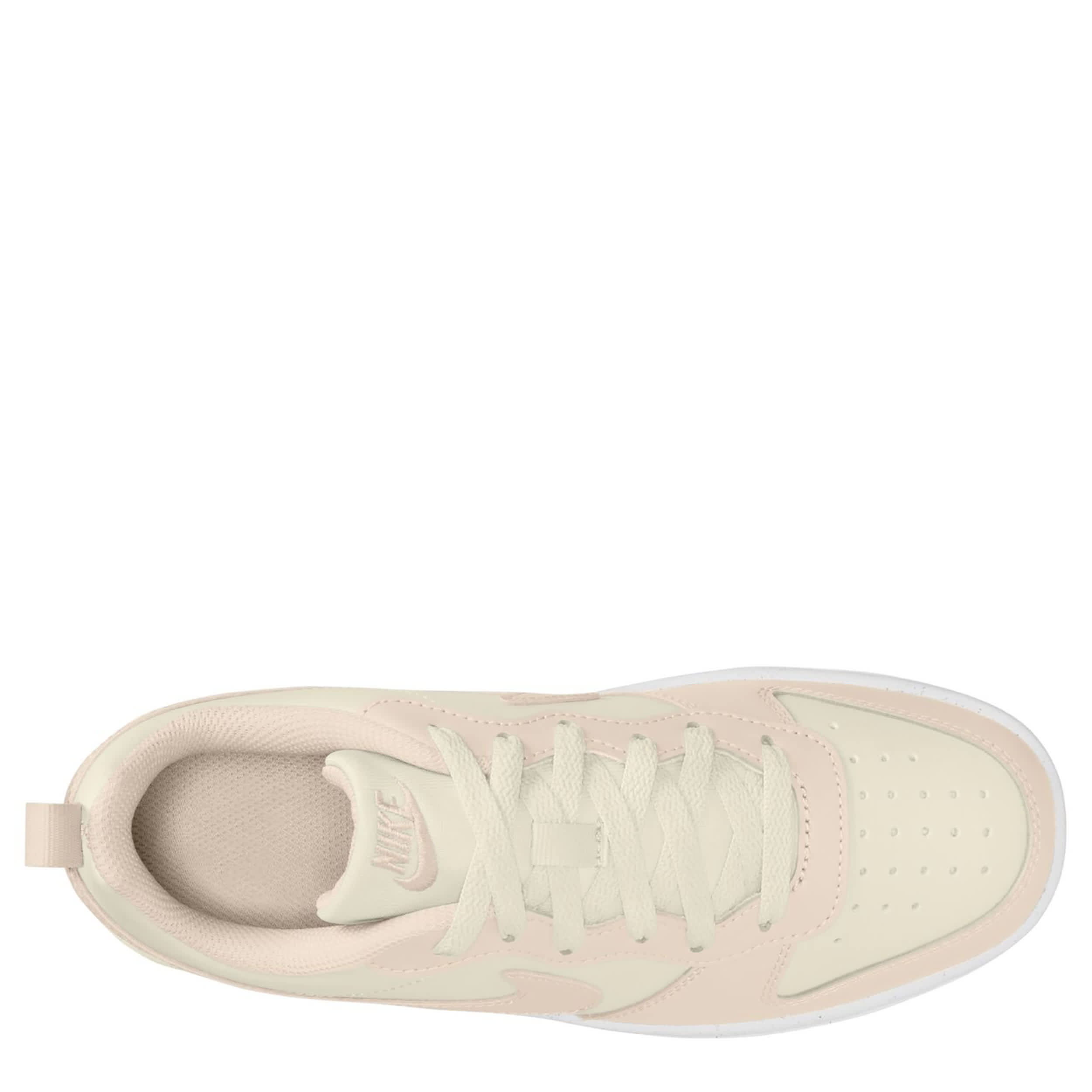 NIKE-GIRLS BIG KID COURT BOROUGH SNEAKER-OFF WHITE & WHITE
