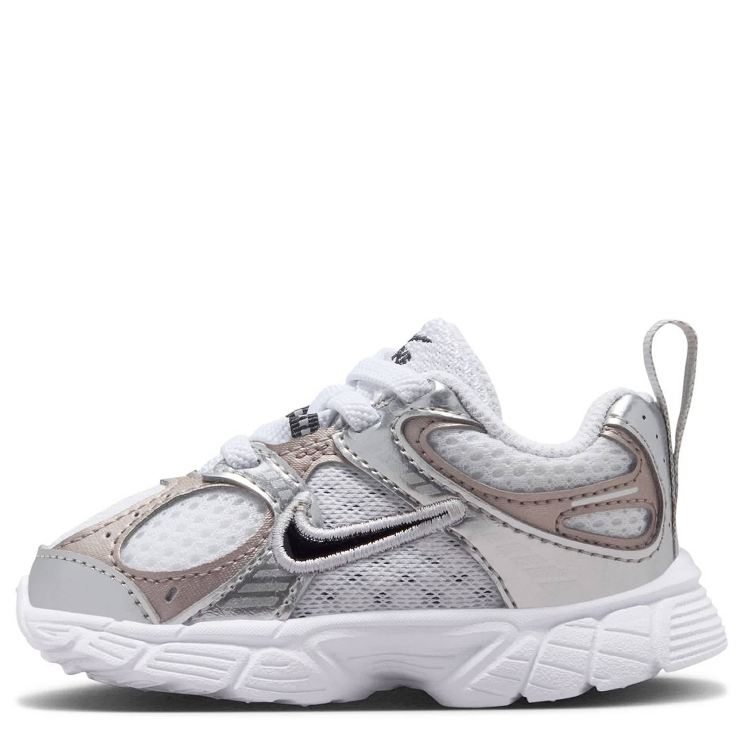 NIKE-GIRLS INFANT-TODDLER V5 RNR SNEAKER-WHITE & SILVER
