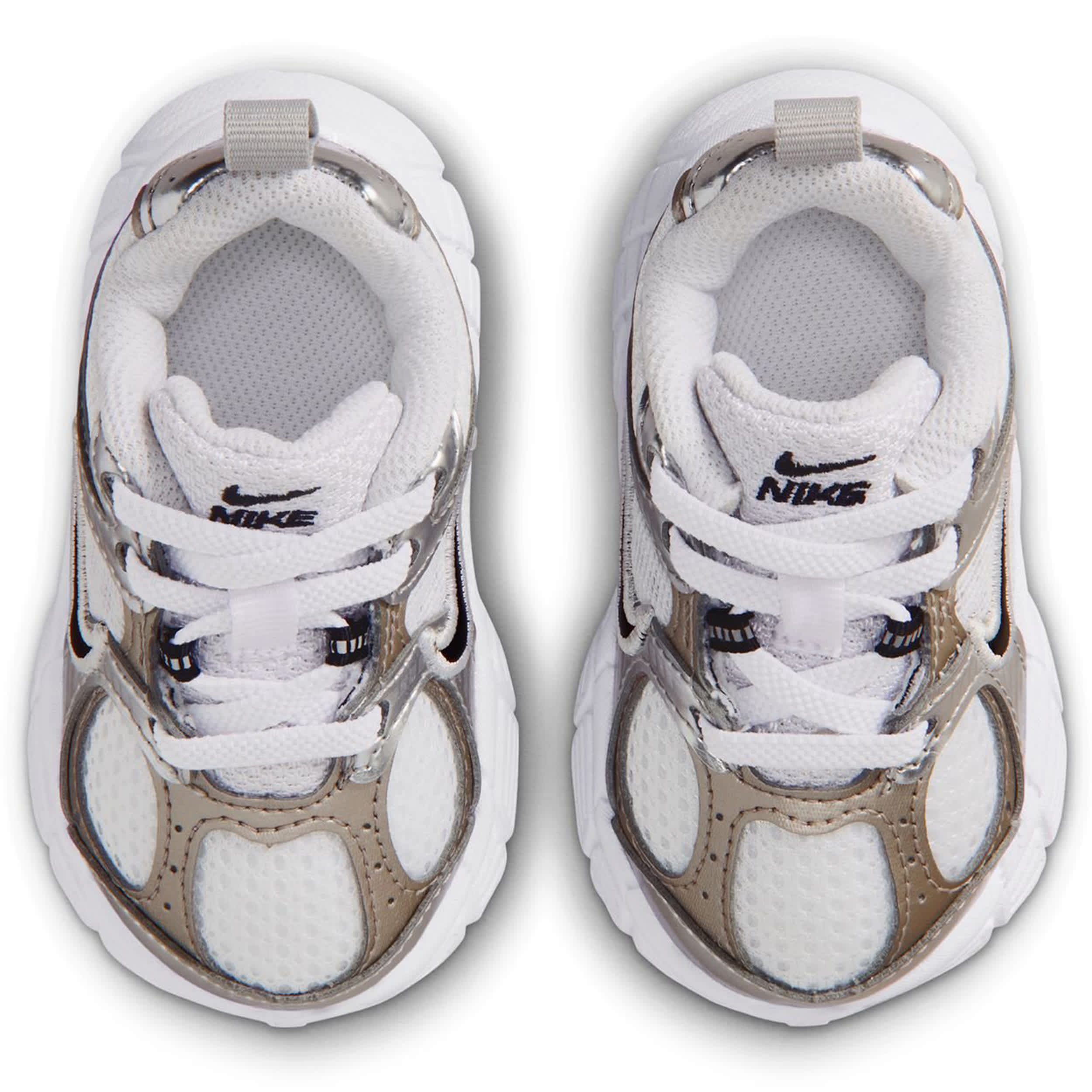 NIKE-GIRLS INFANT-TODDLER V5 RNR SNEAKER-WHITE & SILVER