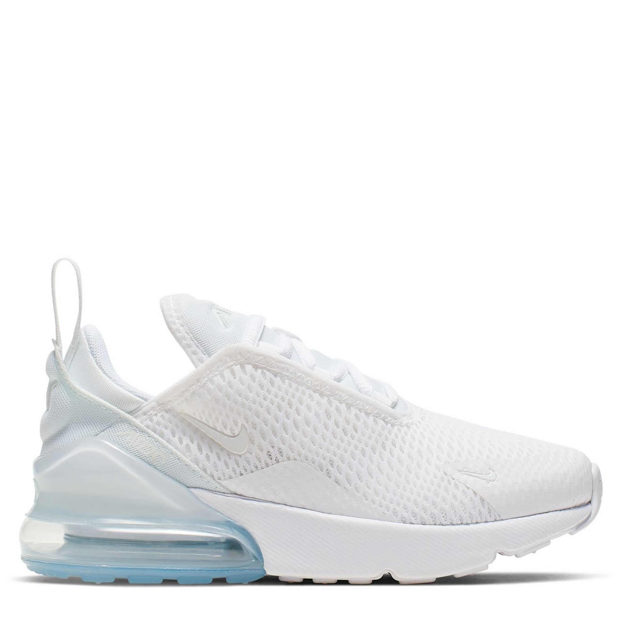 NIKE-BOYS LITTLE KID AIR MAX 270 SNEAKER-WHITE & SILVER