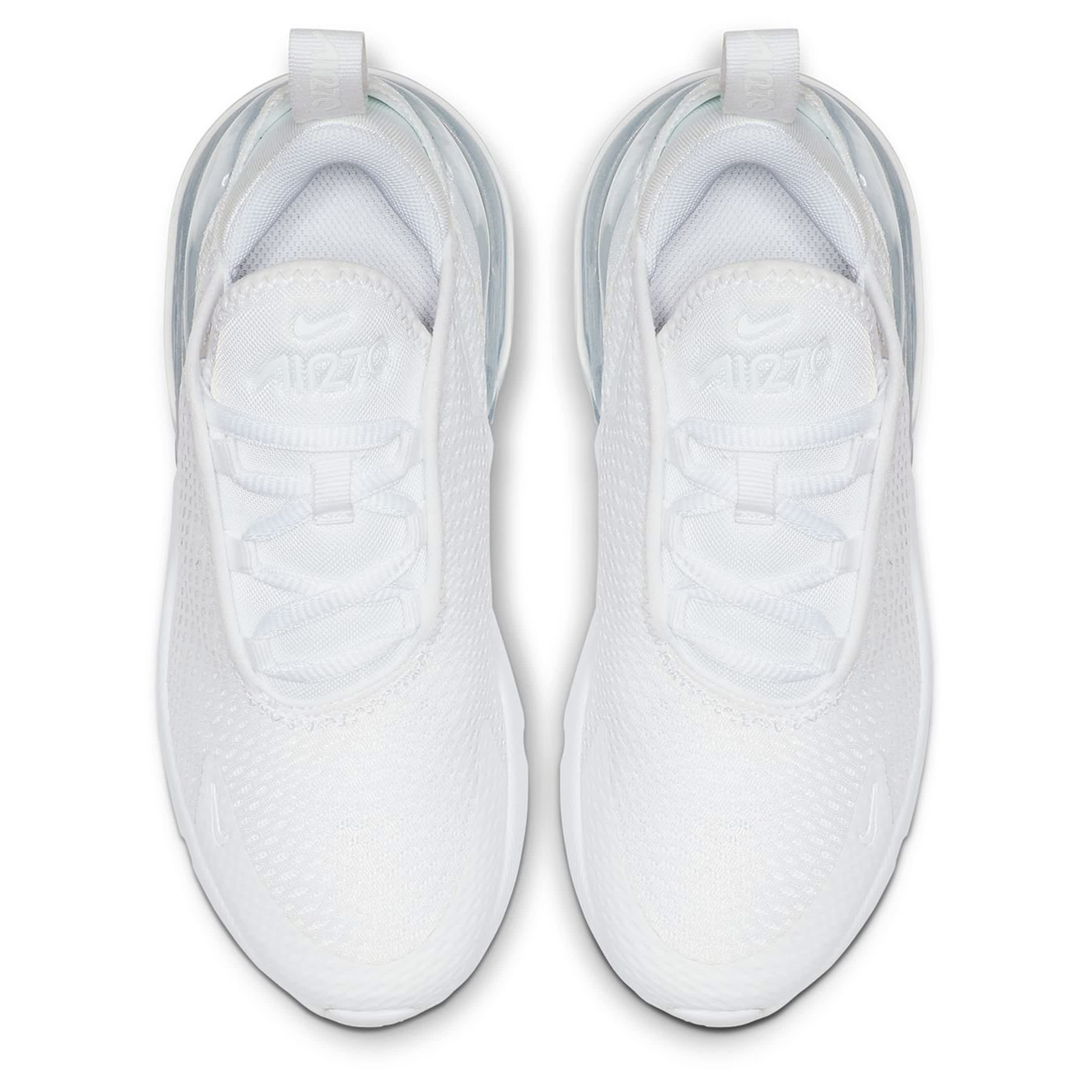 NIKE-BOYS LITTLE KID AIR MAX 270 SNEAKER-WHITE & SILVER