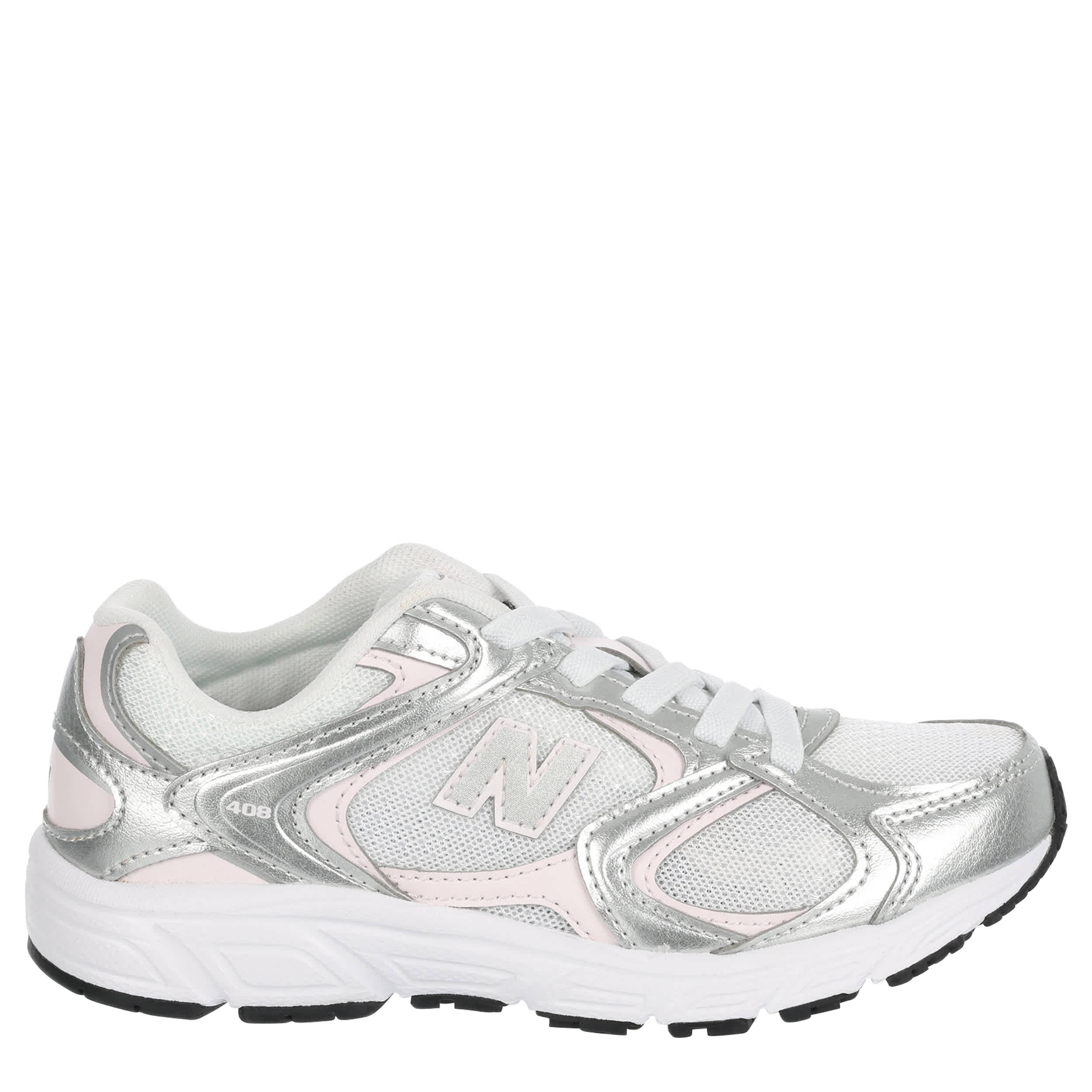 NEW BALANCE-GIRLS LITTLE KID 408 SNEAKER-SILVER & PALE PINK