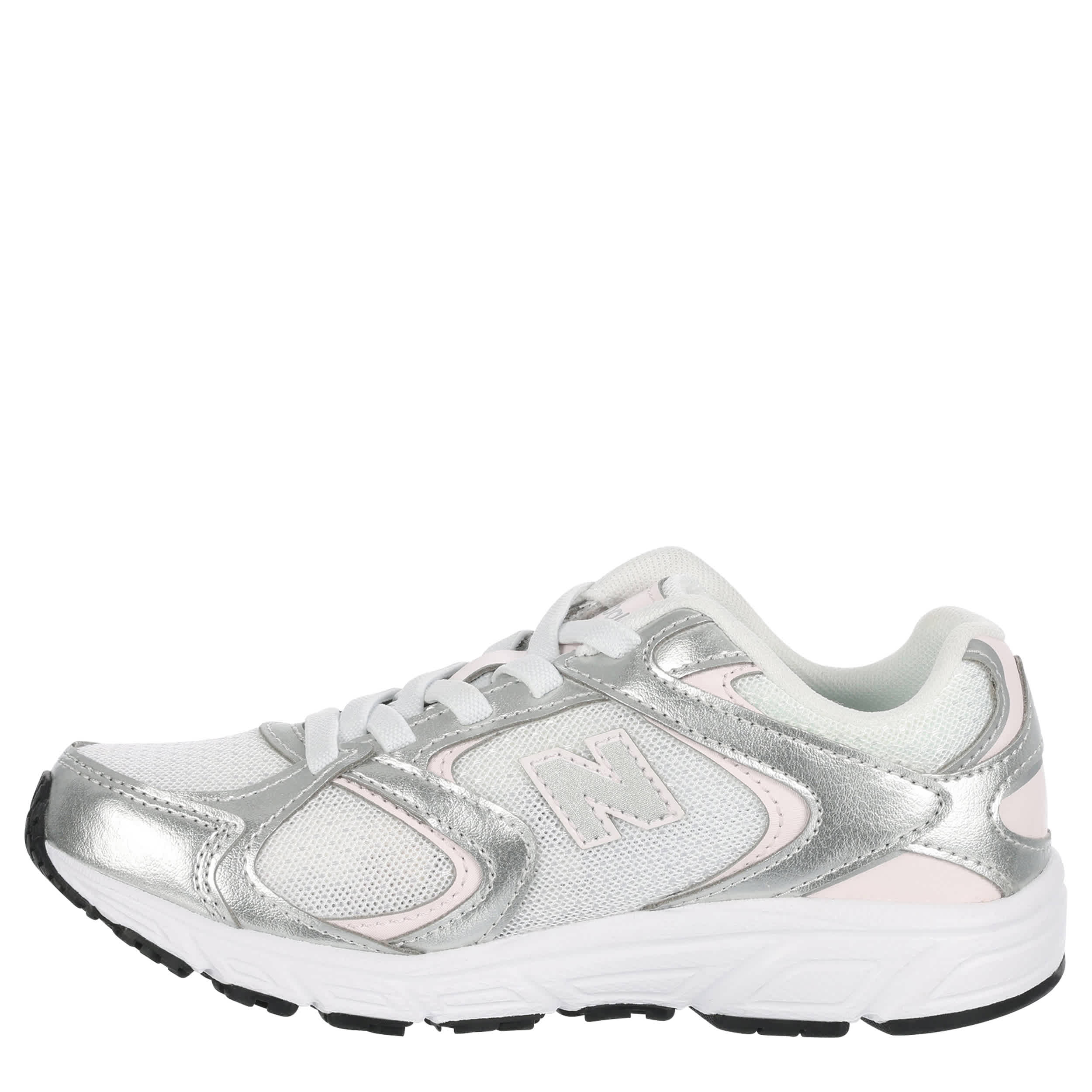 NEW BALANCE-GIRLS LITTLE KID 408 SNEAKER-SILVER & PALE PINK