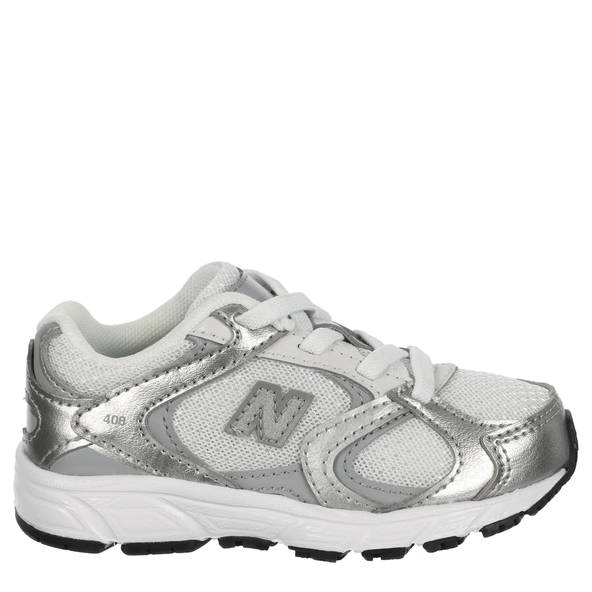 NEW BALANCE-BOYS INFANT-TODDLER 408 SNEAKER-SILVER & GREY