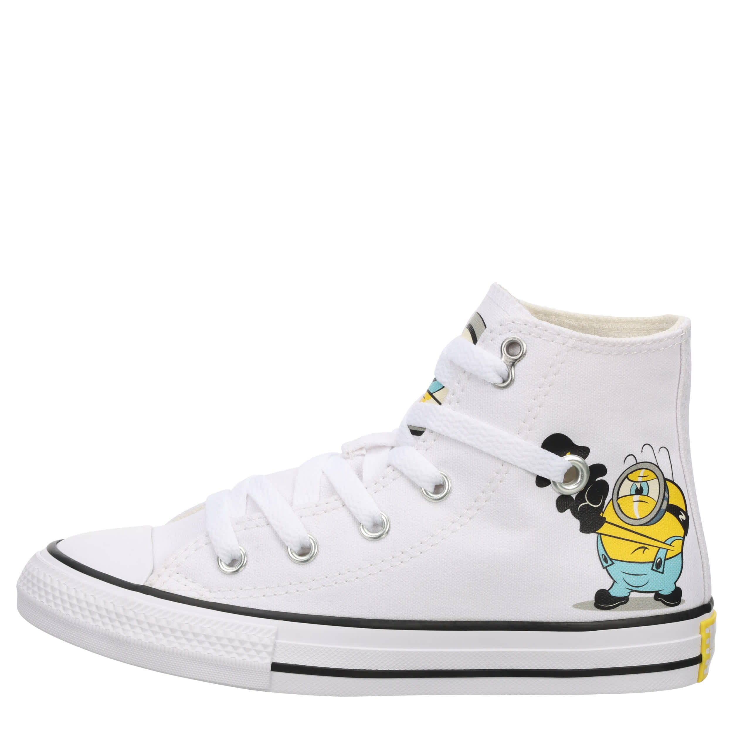 CONVERSE-UNISEX MINION CHUCK TAYLOR ALL STAR HIGH SNEAKER-PALE GREY & OFF WHITE