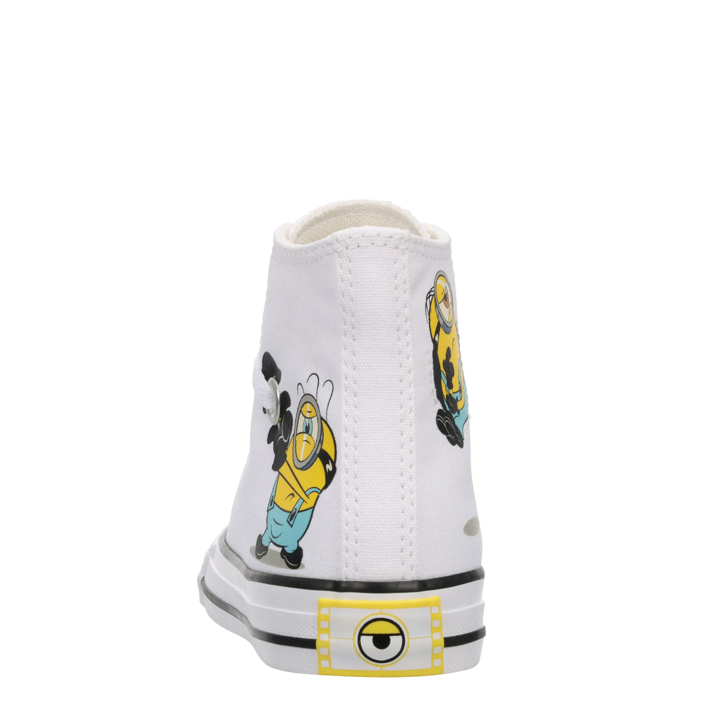 CONVERSE-UNISEX MINION CHUCK TAYLOR ALL STAR HIGH SNEAKER-PALE GREY & OFF WHITE