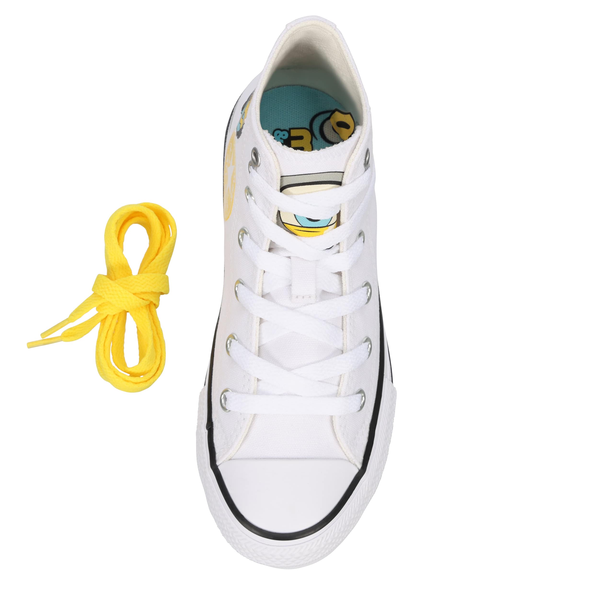 CONVERSE-UNISEX MINION CHUCK TAYLOR ALL STAR HIGH SNEAKER-PALE GREY & OFF WHITE