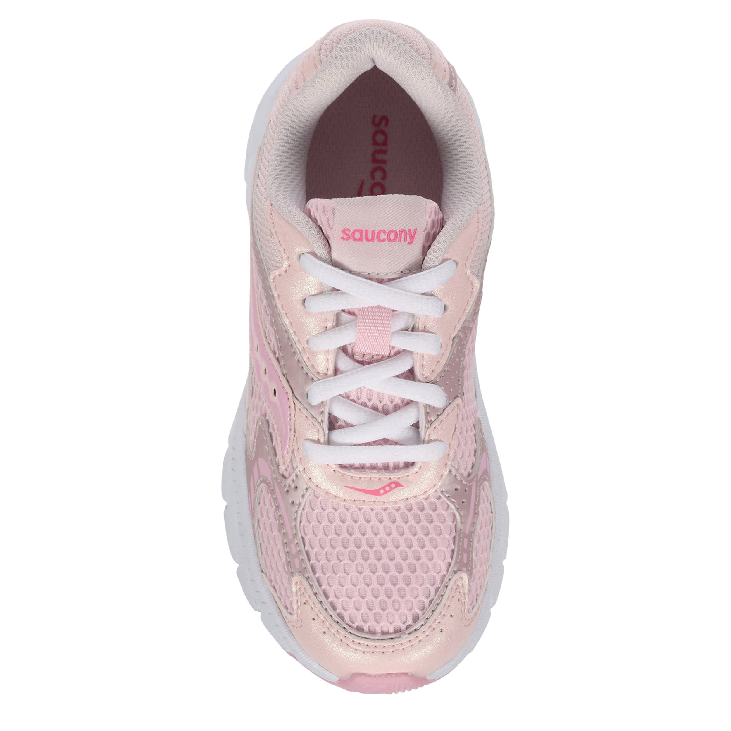 SAUCONY-GIRLS LITTLE-BIG KID VOLT 1000 SNEAKER-PINK & WHITE