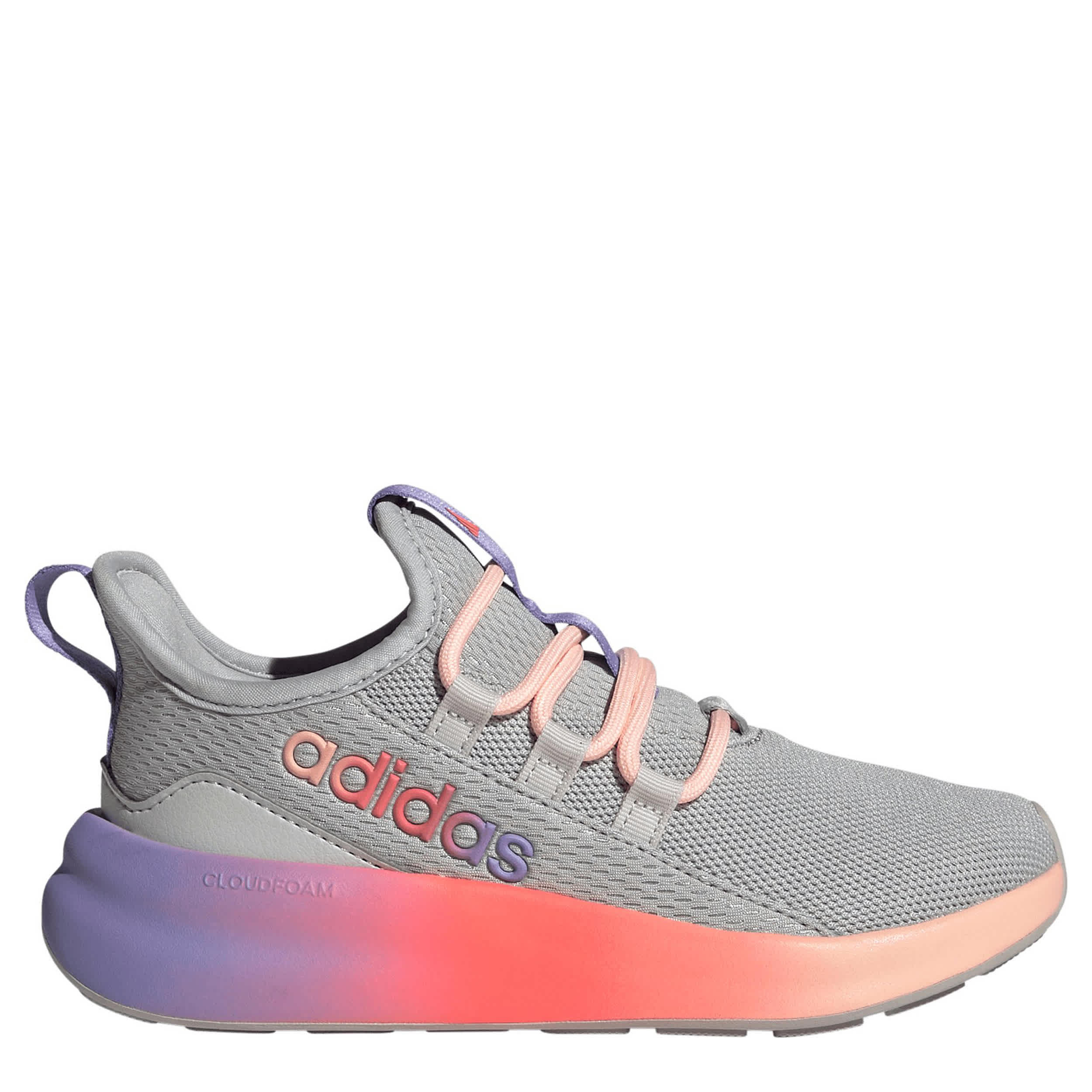 ADIDAS-GIRLS LITTLE-BIG KID LITE RACER ADAPT 8 SNEAKER-GREY & PINK