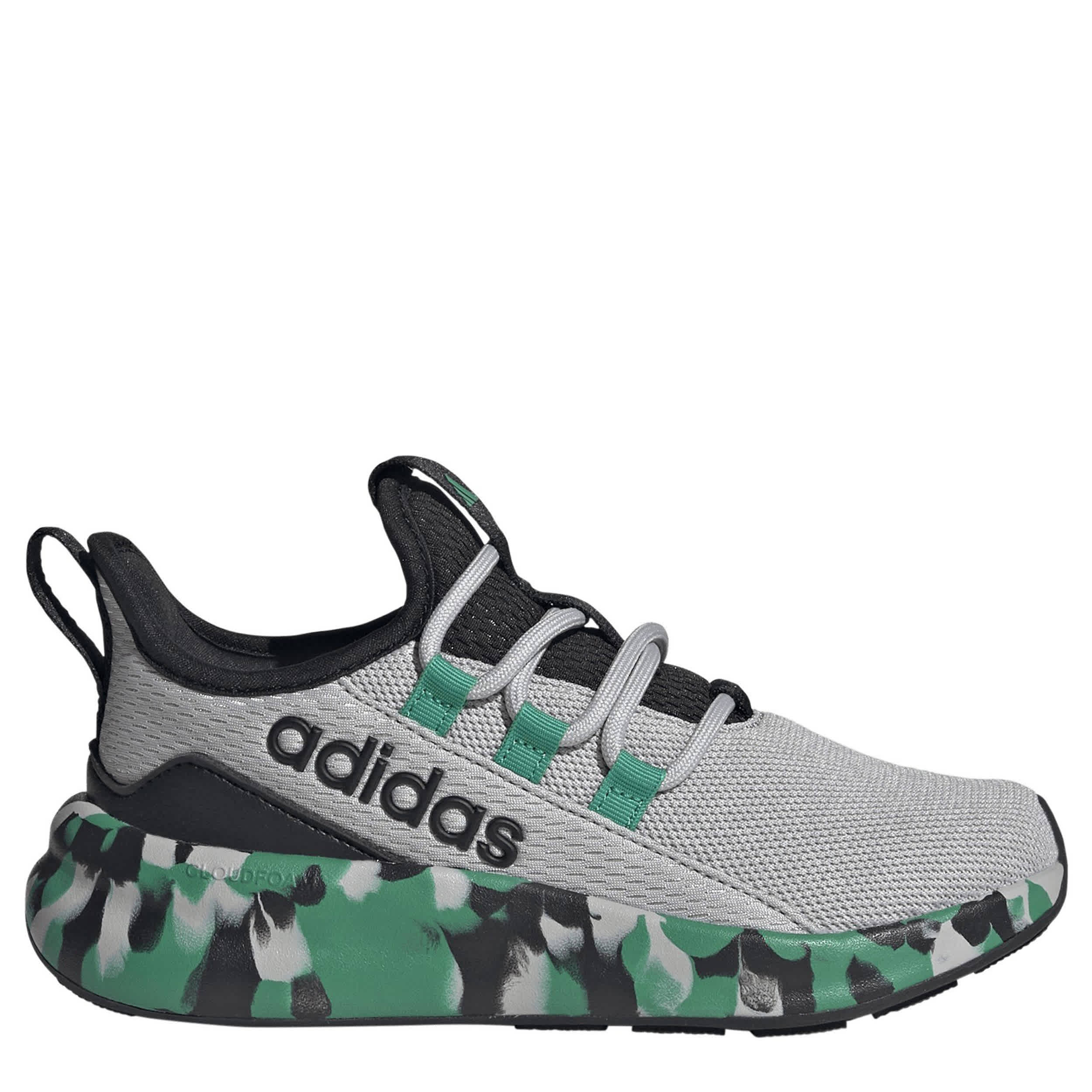 ADIDAS-BOYS LITTLE-BIG KID LITE RACER ADAPT 8 SLIP ON SNEAKER-GREY & GREEN