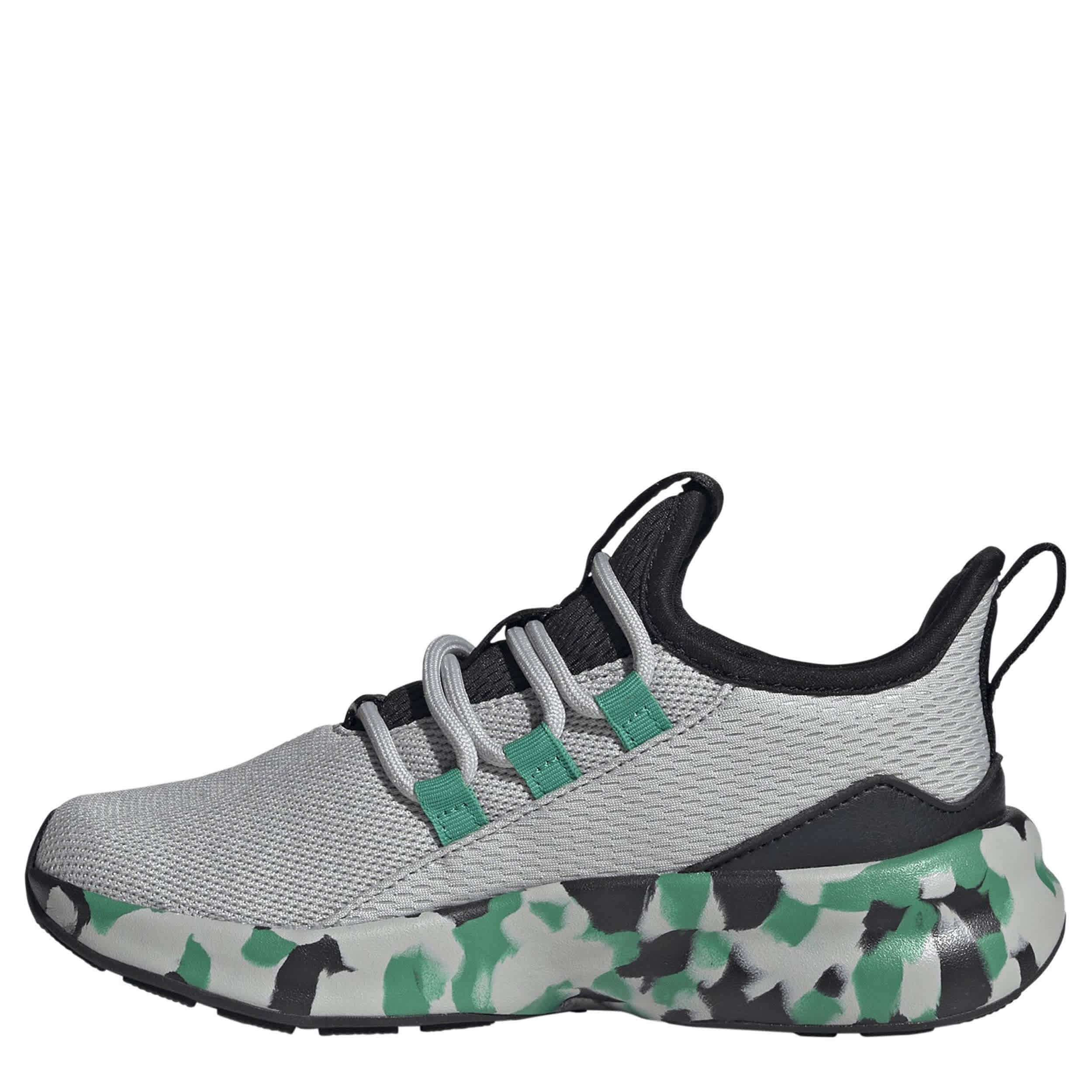 ADIDAS-BOYS LITTLE-BIG KID LITE RACER ADAPT 8 SLIP ON SNEAKER-GREY & GREEN