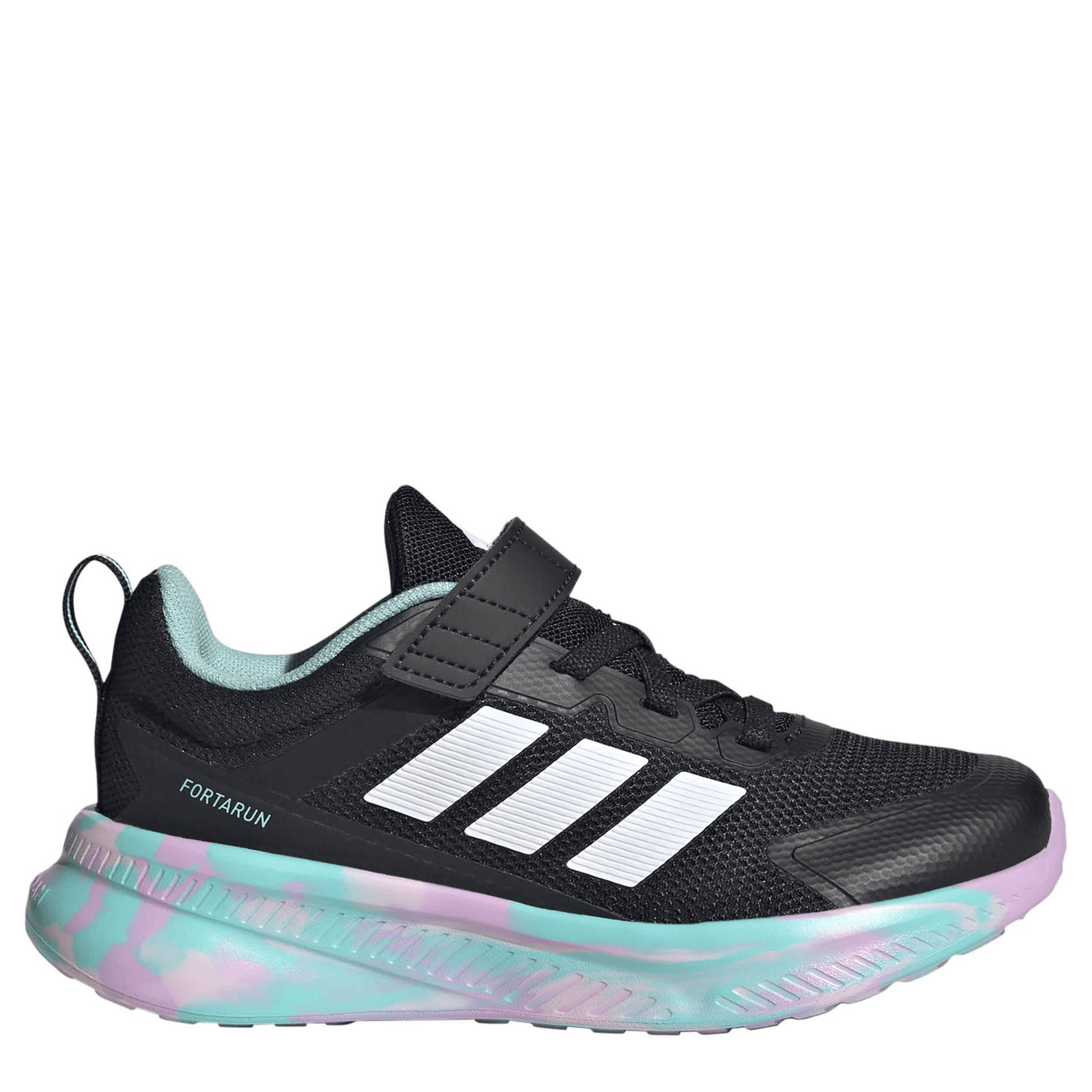 ADIDAS-GIRLS LITTLE KID FORTARUN 4.0 SNEAKER-BLACK & PINK
