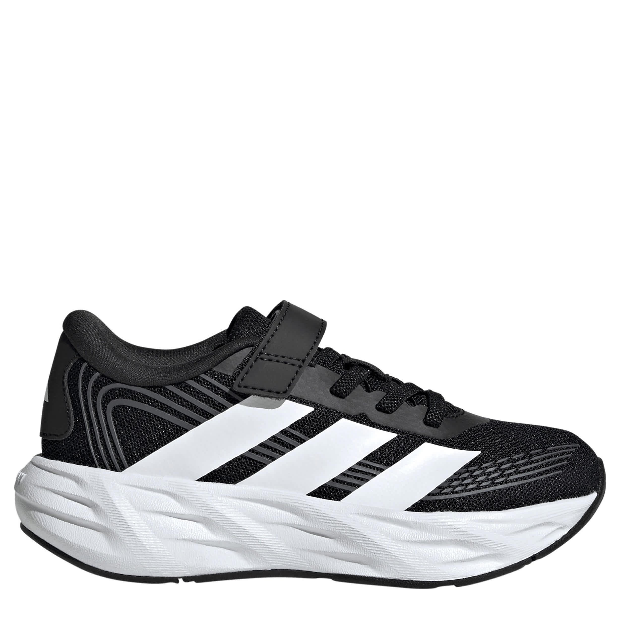 ADIDAS-BOYS LITTLE KID GALAXY 8 SLIP ON SNEAKER-BLACK & WHITE