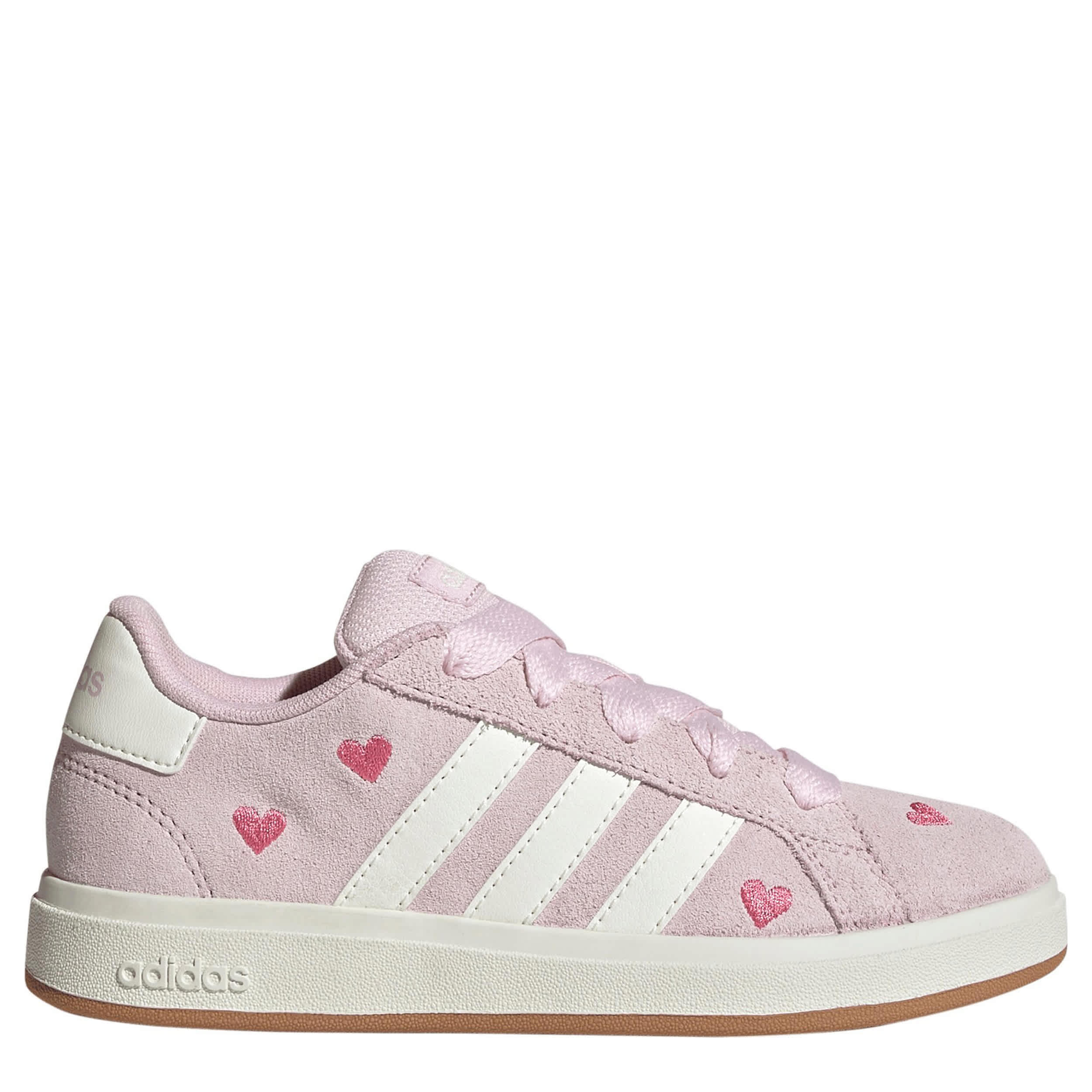 ADIDAS-GIRLS LITTLE-BIG KID GRAND COURT 00'S SNEAKER-PINK & OFF WHITE