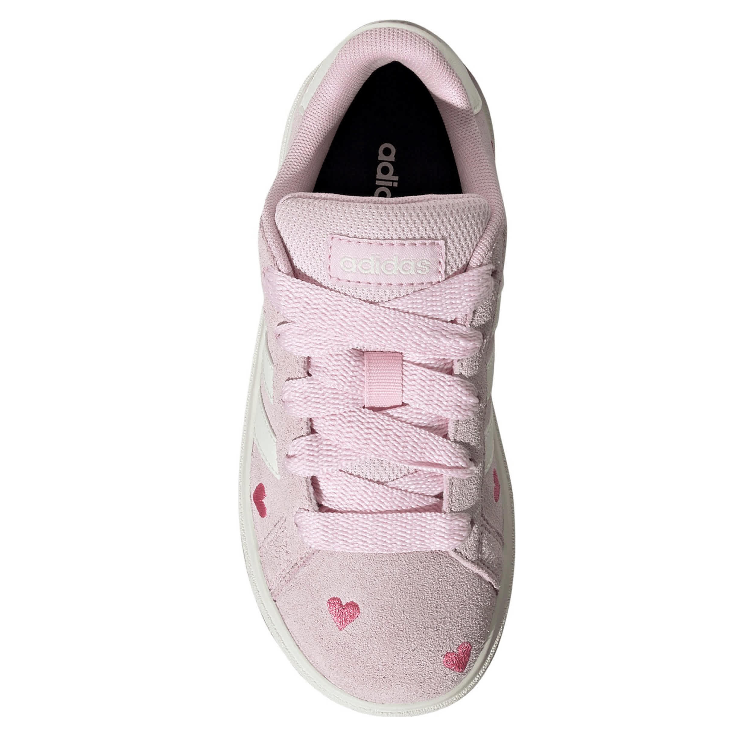 ADIDAS-GIRLS LITTLE-BIG KID GRAND COURT 00'S SNEAKER-PINK & OFF WHITE