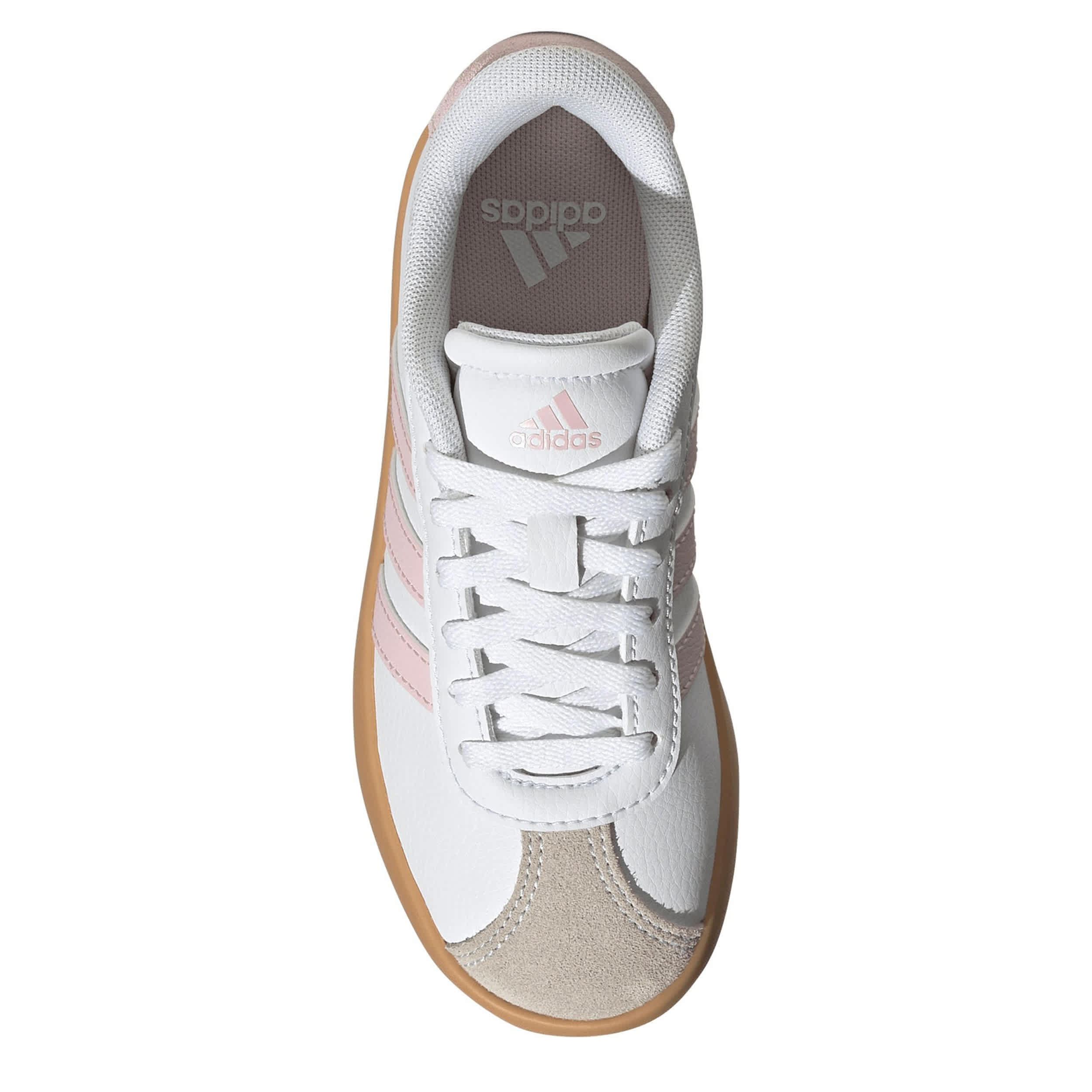 ADIDAS-GIRLS LITTLE-BIG KID VL COURT 3.0 SNEAKER-WHITE & PINK