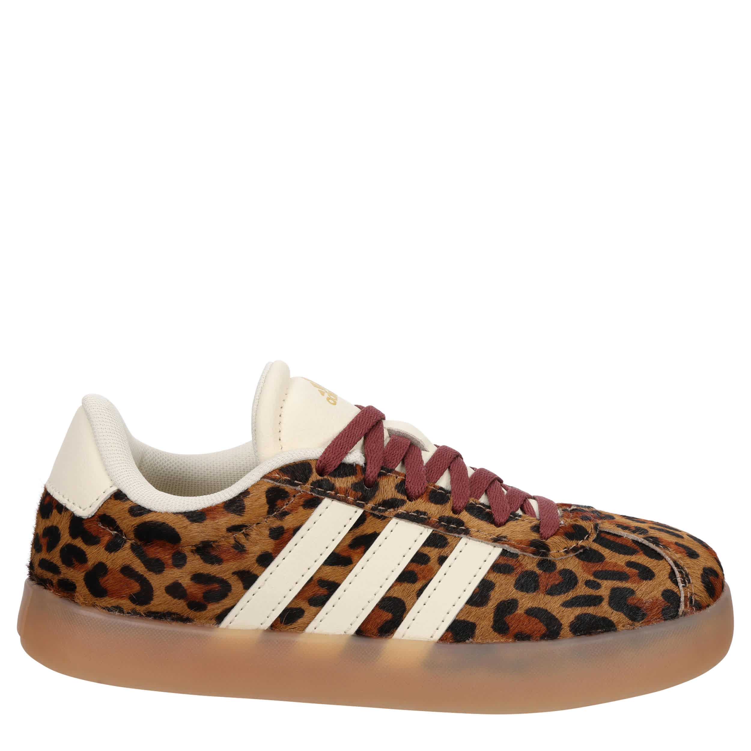 ADIDAS-GIRLS LITTLE-BIG KID VL COURT 3.0 SNEAKER-LEOPARD & OFF WHITE