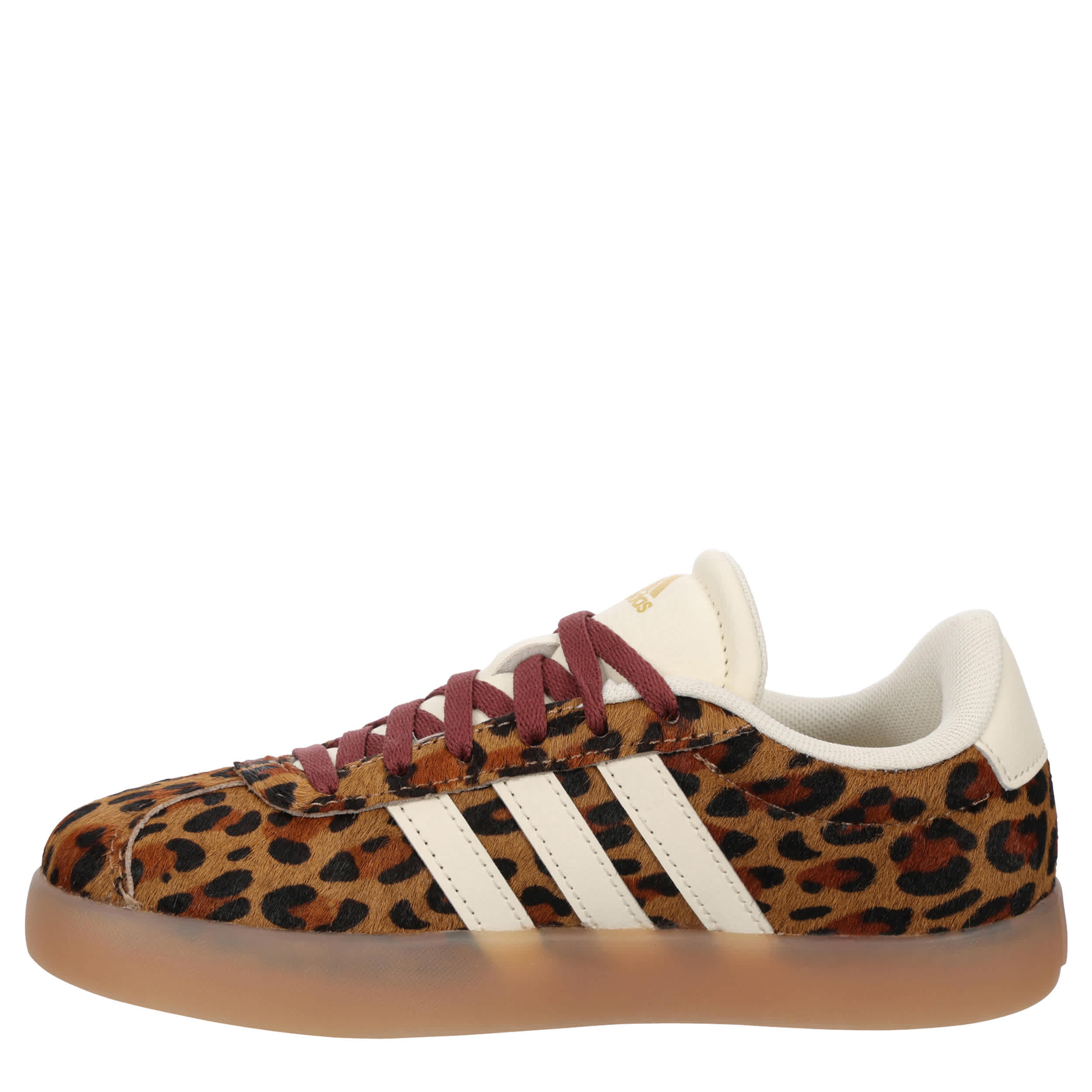 ADIDAS-GIRLS LITTLE-BIG KID VL COURT 3.0 SNEAKER-LEOPARD & OFF WHITE