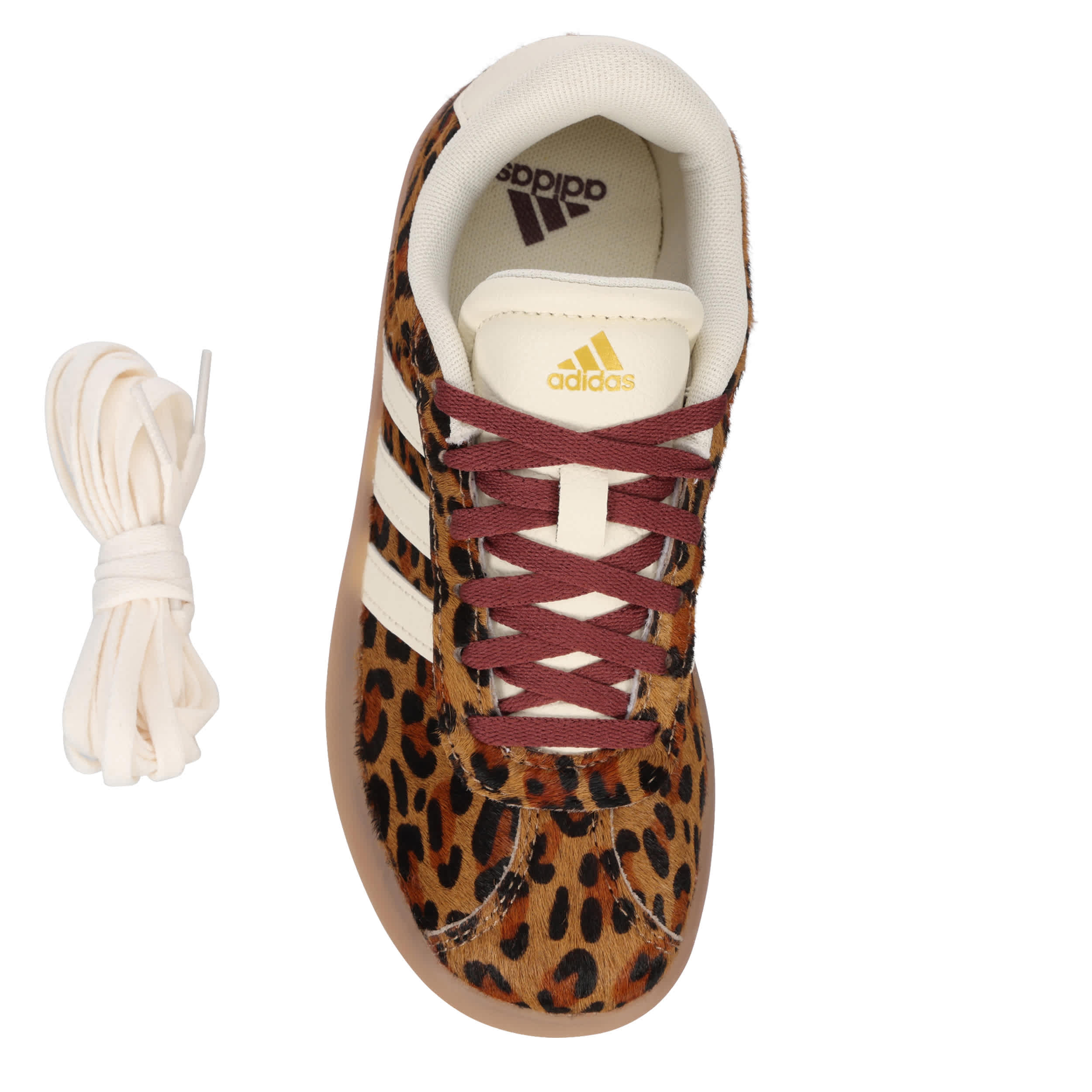 ADIDAS-GIRLS LITTLE-BIG KID VL COURT 3.0 SNEAKER-LEOPARD & OFF WHITE