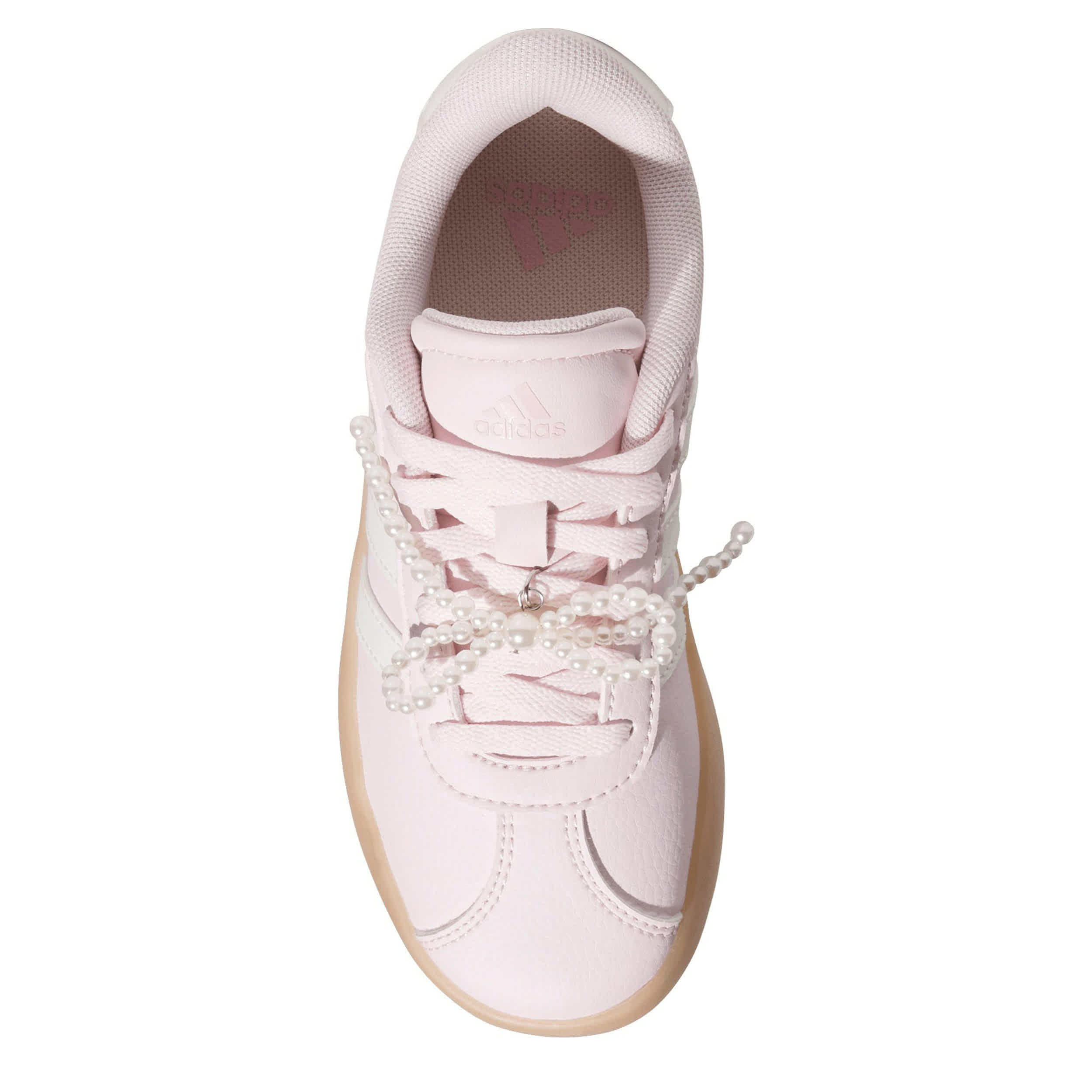 ADIDAS-GIRLS LITTLE-BIG KID VL COURT 3.0 SNEAKER-PINK & WHITE