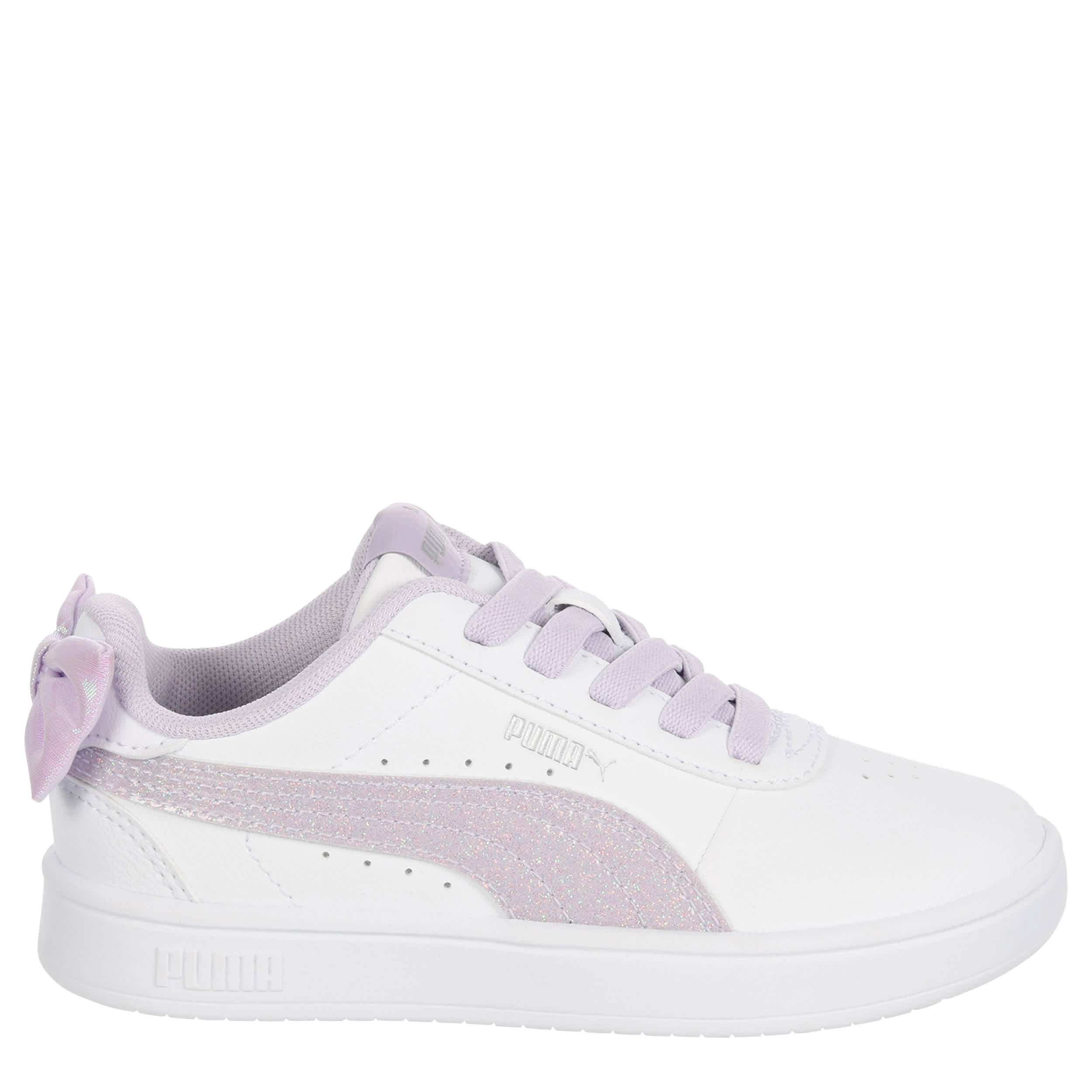 PUMA-GIRLS LITTLE KID JUNA SNEAKER-WHITE & LILAC