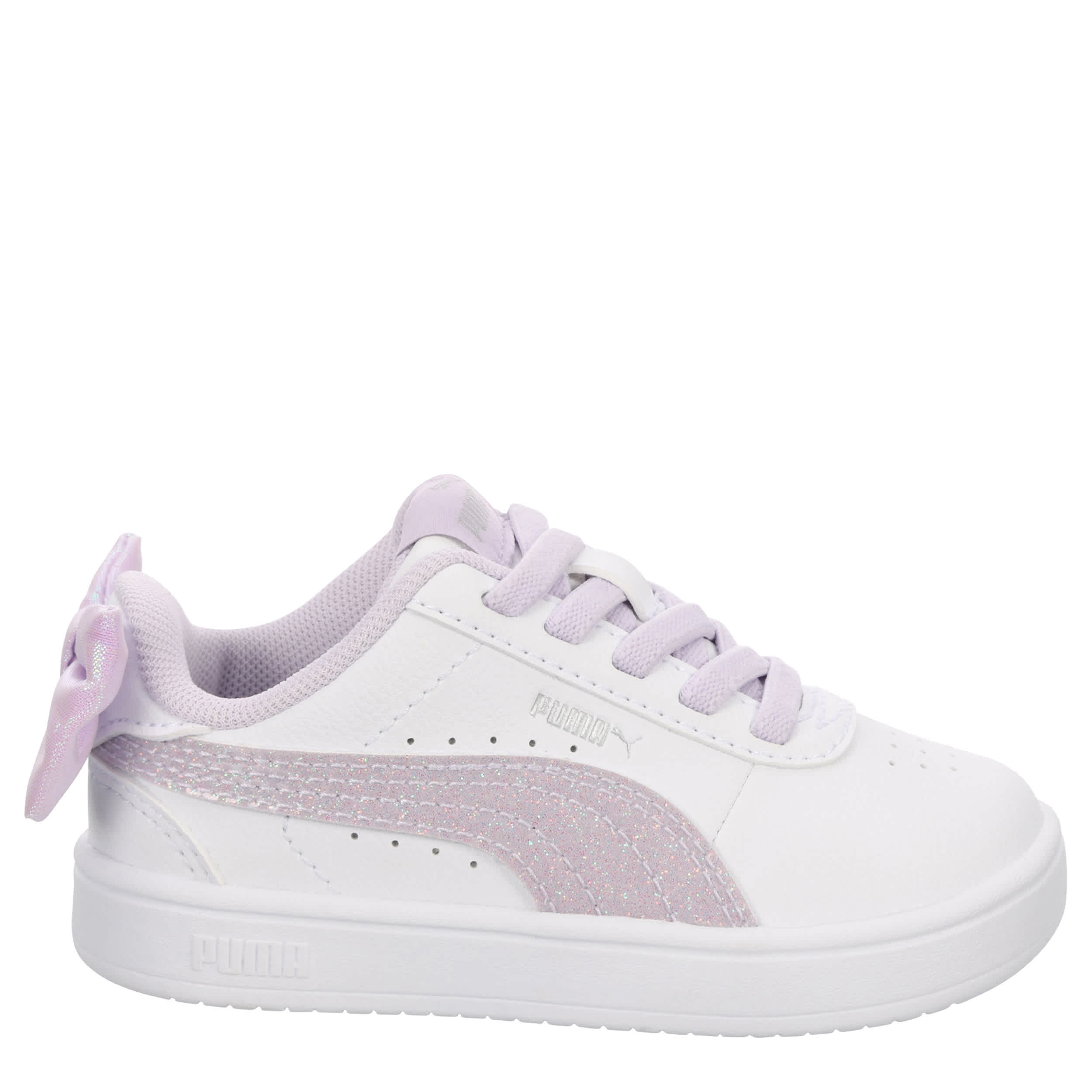 PUMA-GIRLS TODDLER JUNA SNEAKER-WHITE & LILAC