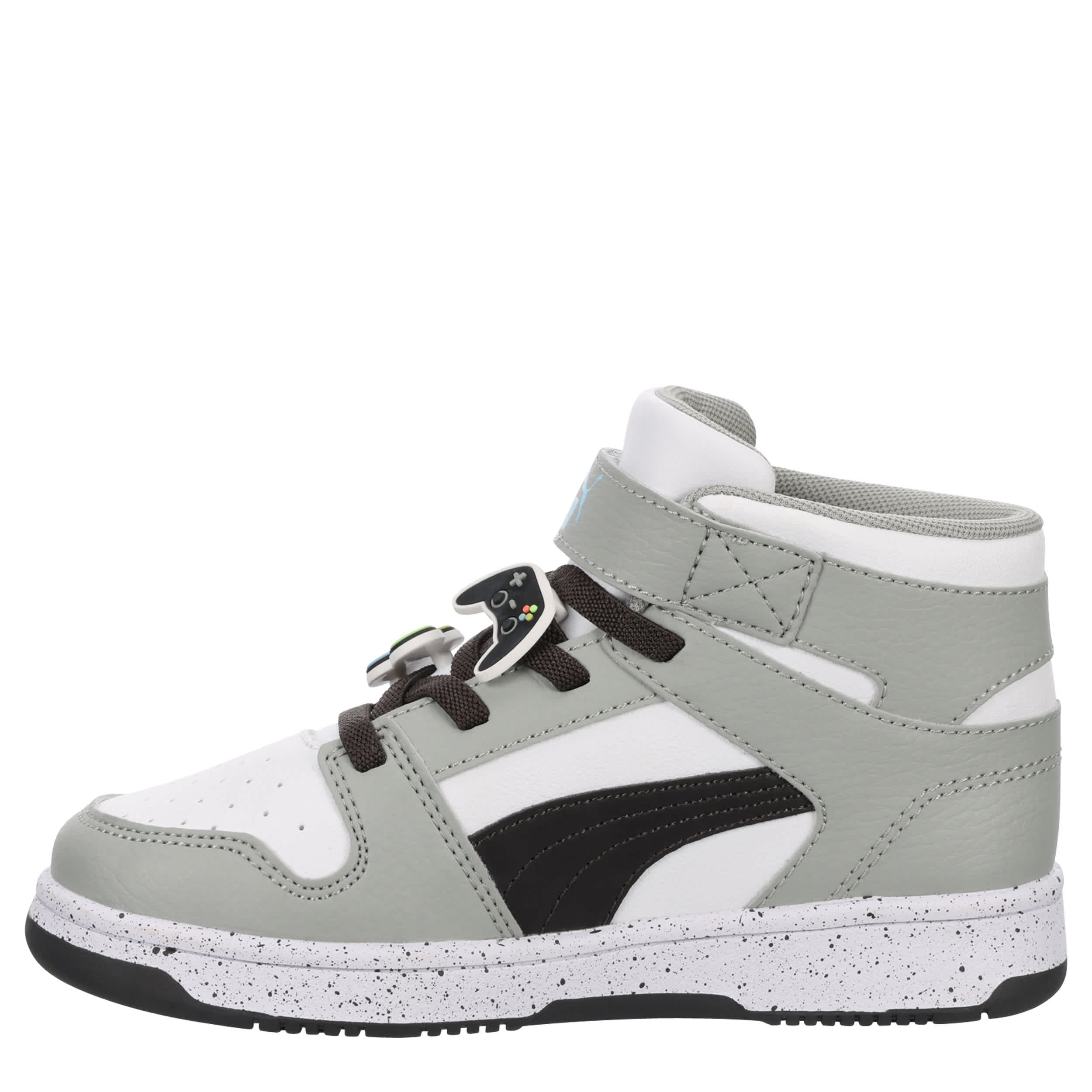 PUMA-BOYS LITTLE KID REBOUND LAYUP SNEAKER-GREY & DARK RED